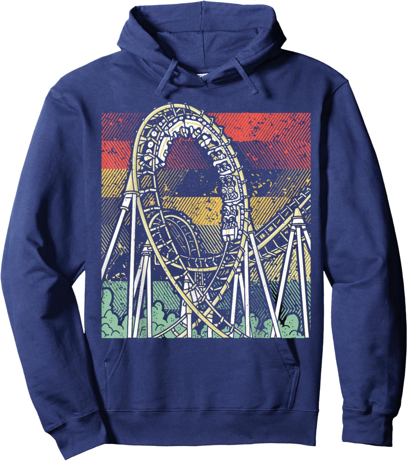 Retro Roller Coaster Hoodie - Hoodie | Navy