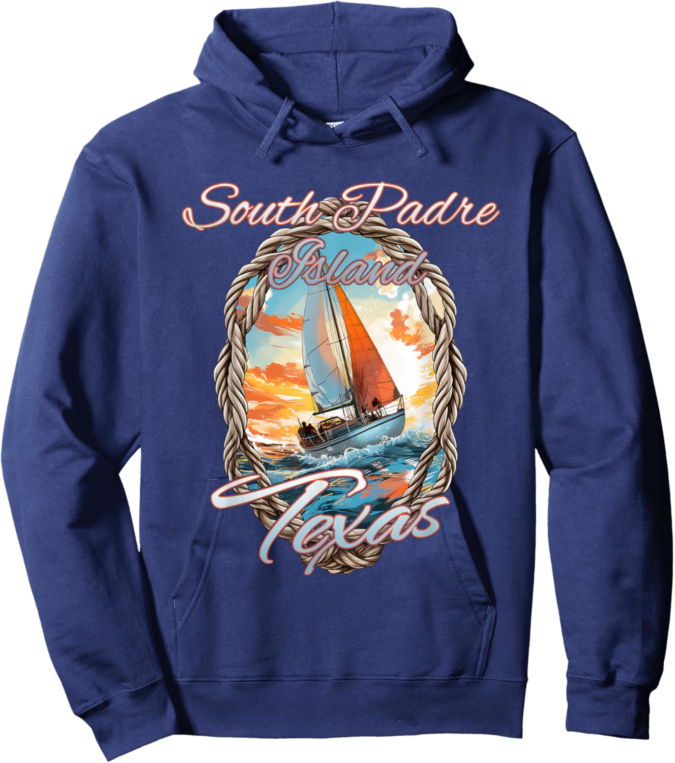 Sailing South Padre Island Texas Sea and Sunshine Hoodie - Hoodie | Navy