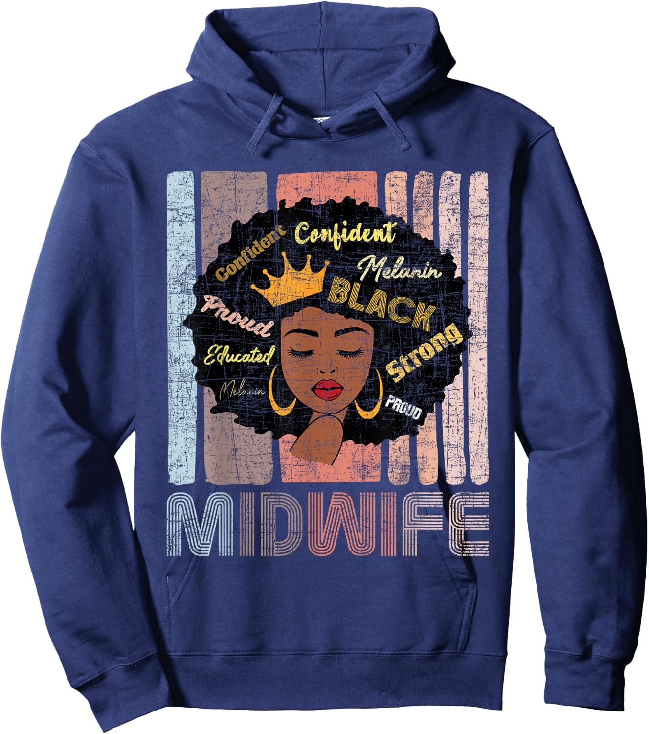 African American Midwife - Midwives Doula Nurse Midwifery Hoodie - Hoodie | Navy