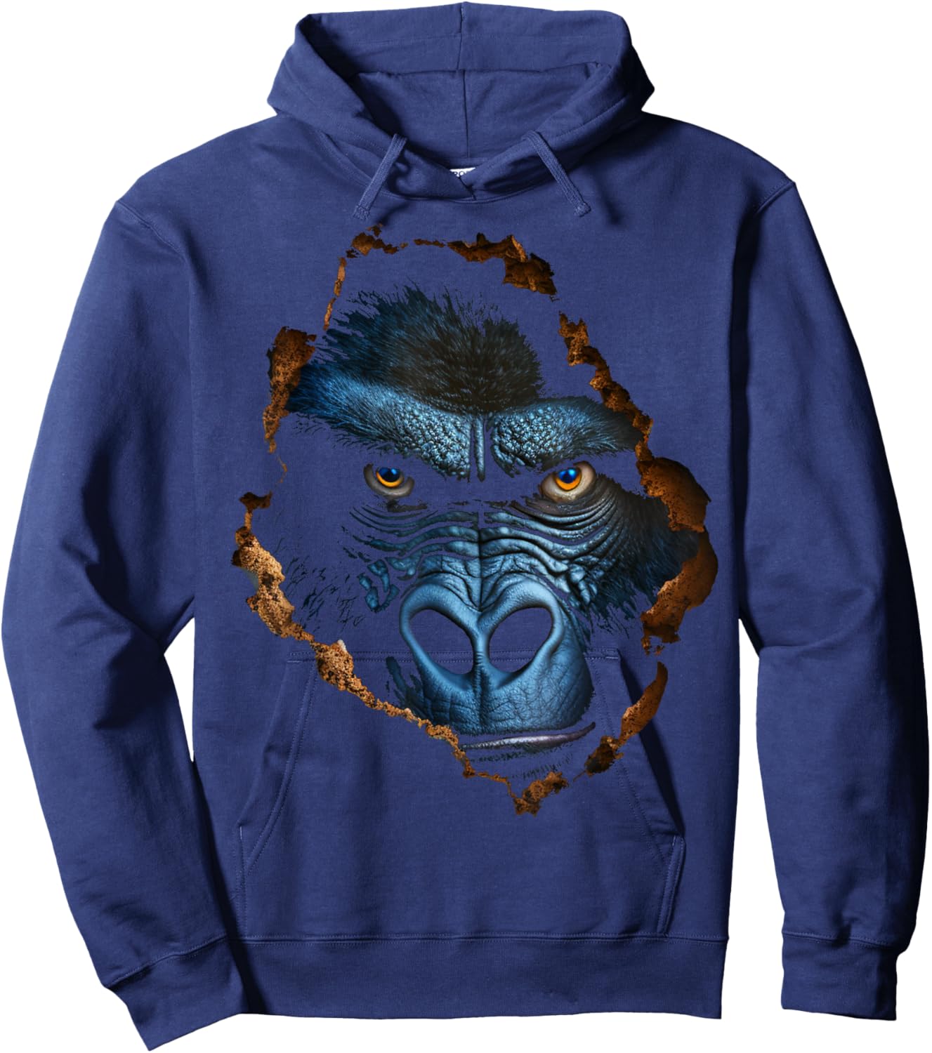 Gorilla Face Wall Animal Print Art Animal Lover Gorilla Hoodie - Hoodie | Navy