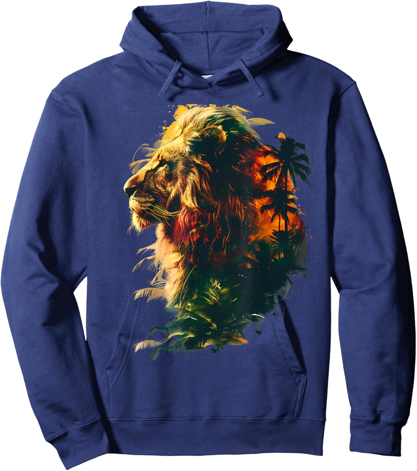 Rasta Reggae Lion Rasta Roots Lion Of Judah Reggae Music Hoodie - Hoodie | Navy