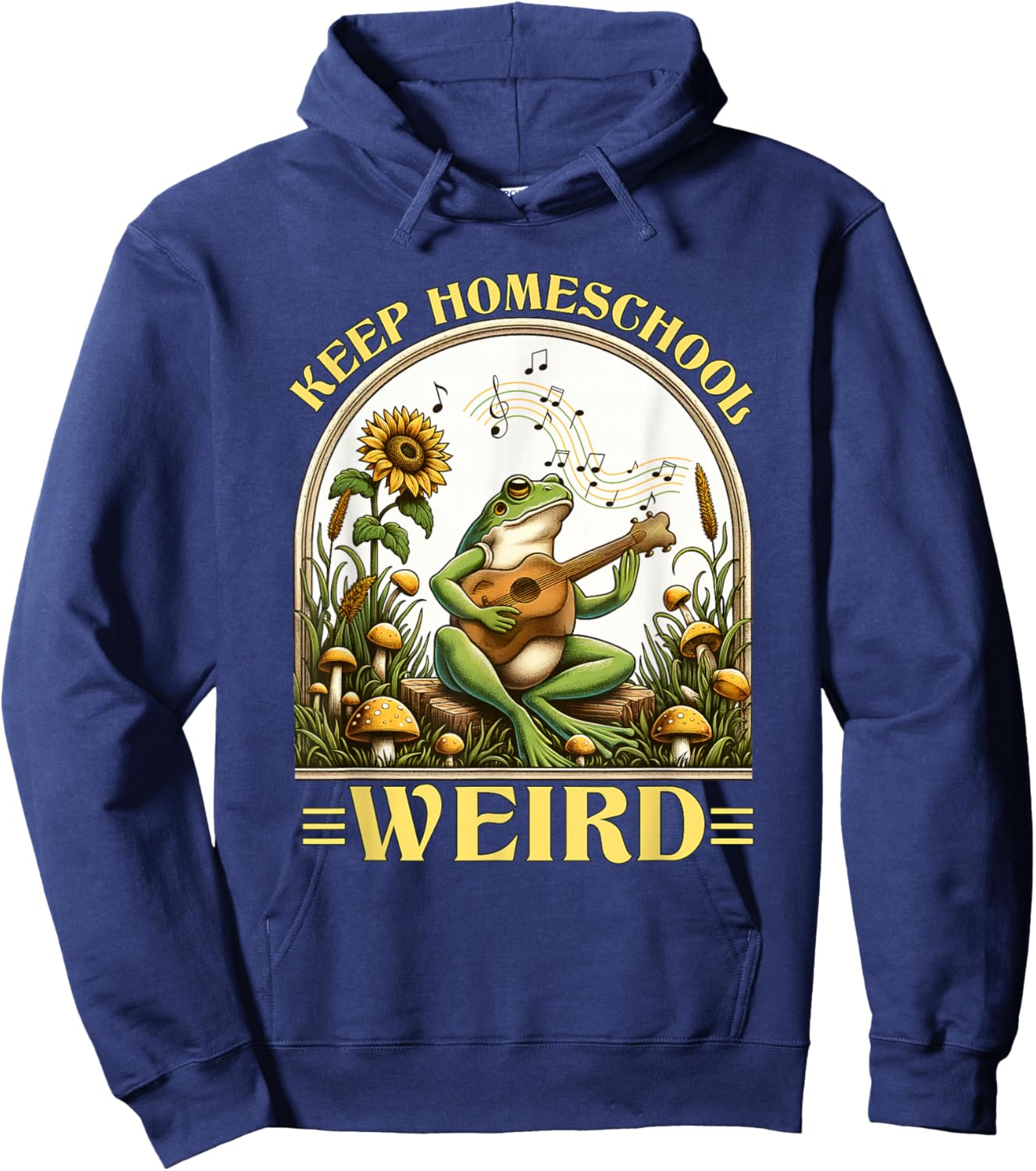 Funny Homeschool Teaching Keep Homeschool Weird Frog Kids Hoodie - Hoodie | Navy