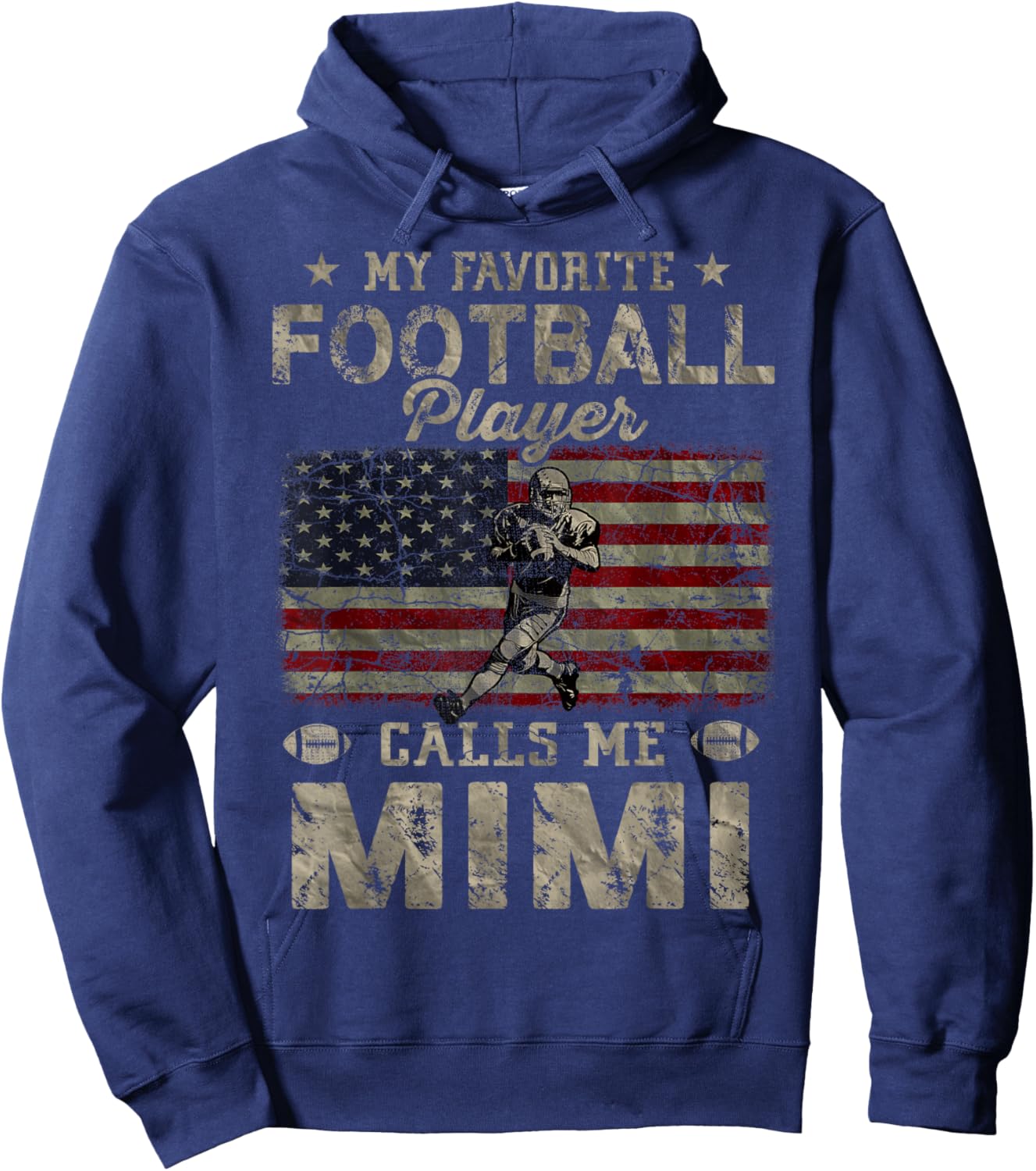 My Favorite Football Player Calls Me Mimi Mother's Day Hoodie - Hoodie | Navy