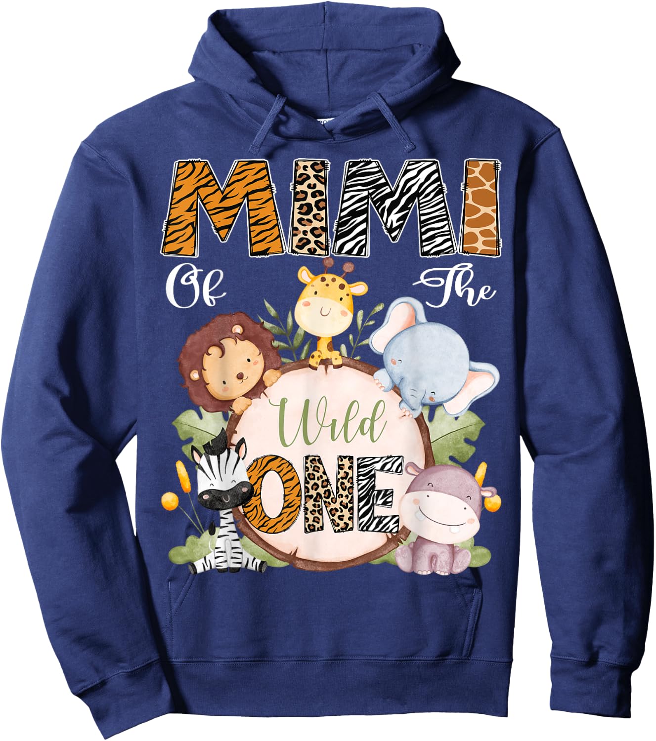Mimi Of The Wild One 1St Birthday Safari Woodland Hoodie - Hoodie | Navy