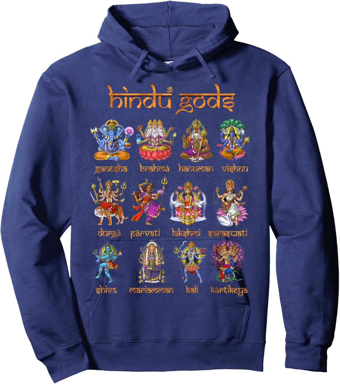 Hindu Gods Shiva Ganesha Hanuman Hinduism Goddess Kali Hoodie - Hoodie | Navy