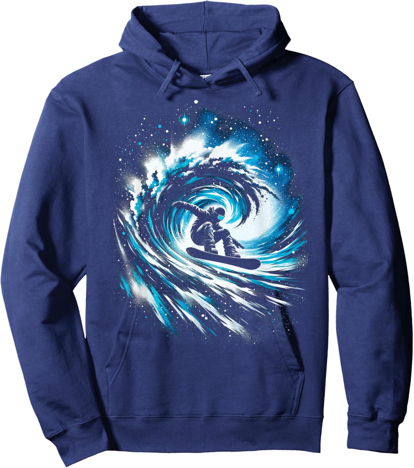 Snowboarding Surfing Snow Wave Abstract Snowboarder Surfer Hoodie - Hoodie | Navy