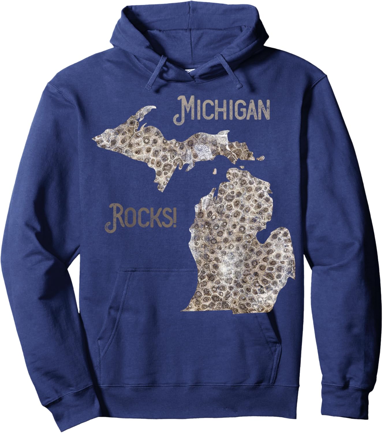 Michigan Rocks Petoskey Stone Hunting Great Lakes State Hoodie - Hoodie | Navy