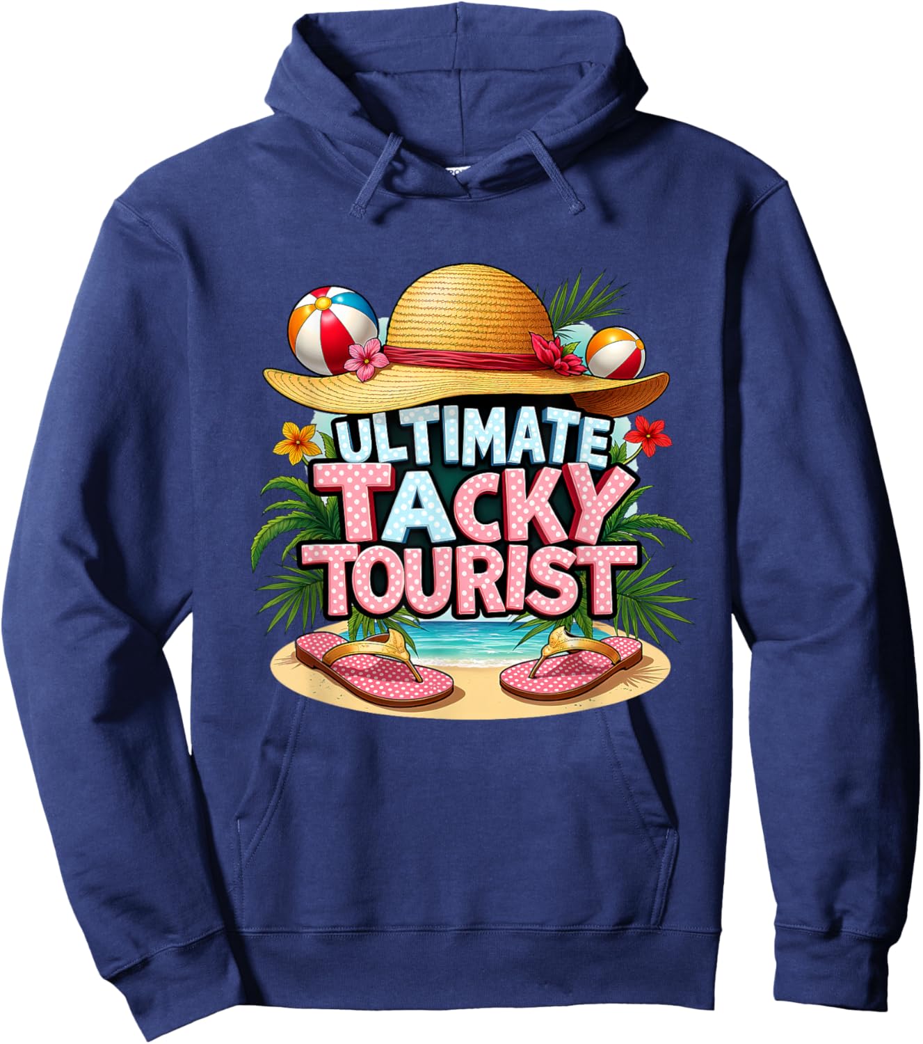 Tacky Tourist Costume Cruise Vacation Wacky Tacky Traveler Hoodie - Hoodie | Navy