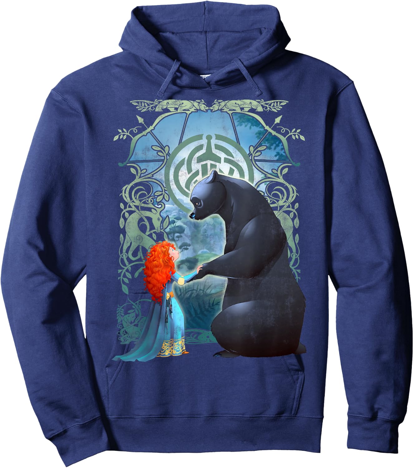 Disney Pixar Brave Merida and Bear Profile Portrait Small Hoodie - Hoodie | Navy