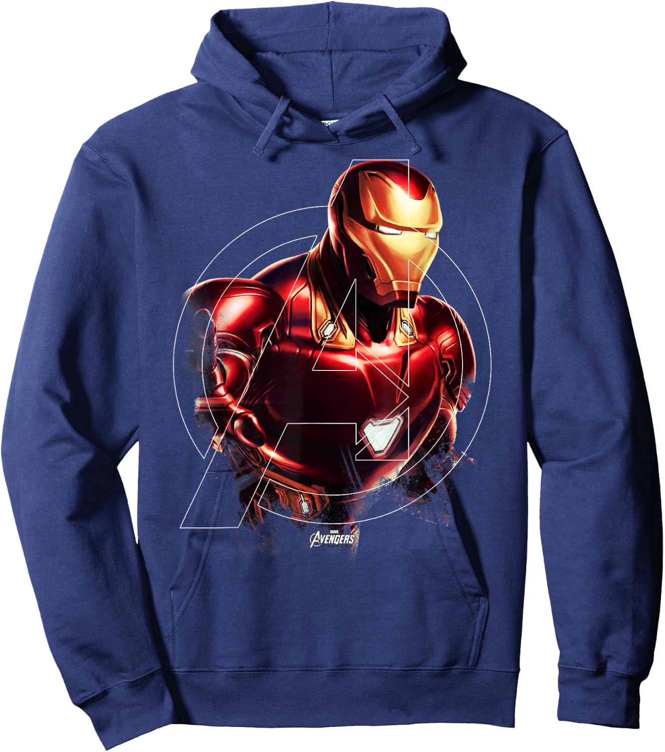 Marvel Avengers Endgame Iron Man Portrait Graphic Small Hoodie - Hoodie | Navy