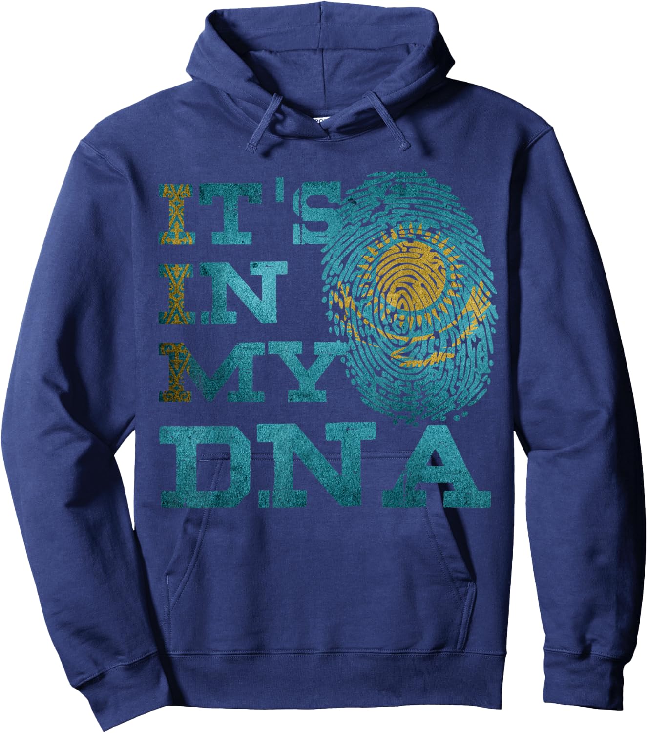 It's In My DNA Kazakh Heritage Kazakhstan Flag Gifts Hoodie - Hoodie | Navy