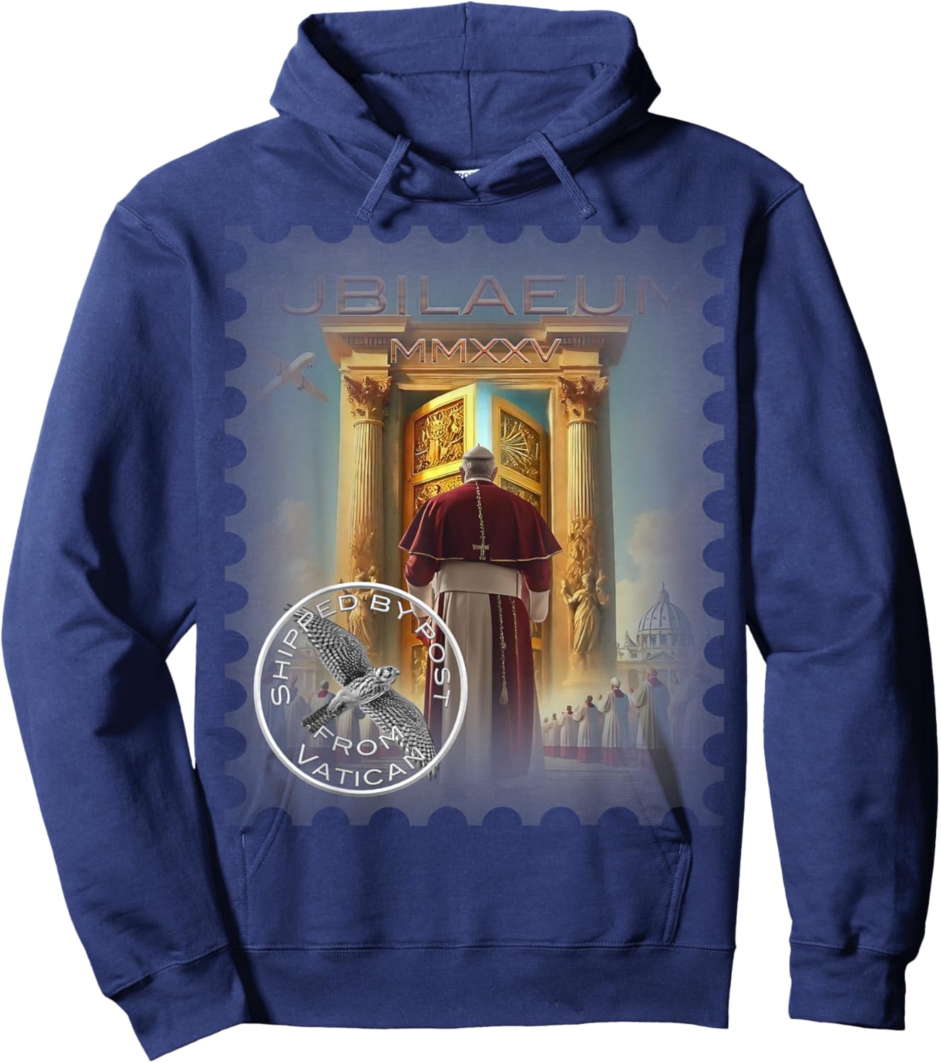 Jubilee 2025, Vatican, a travel souvenir, a Gift. Hoodie - Hoodie | Navy