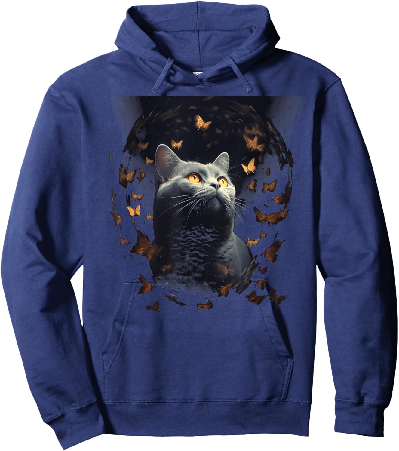 Chartreux Cat Eyes Kitty Kitten Cat Artwork Cat Face Hoodie - Hoodie | Navy