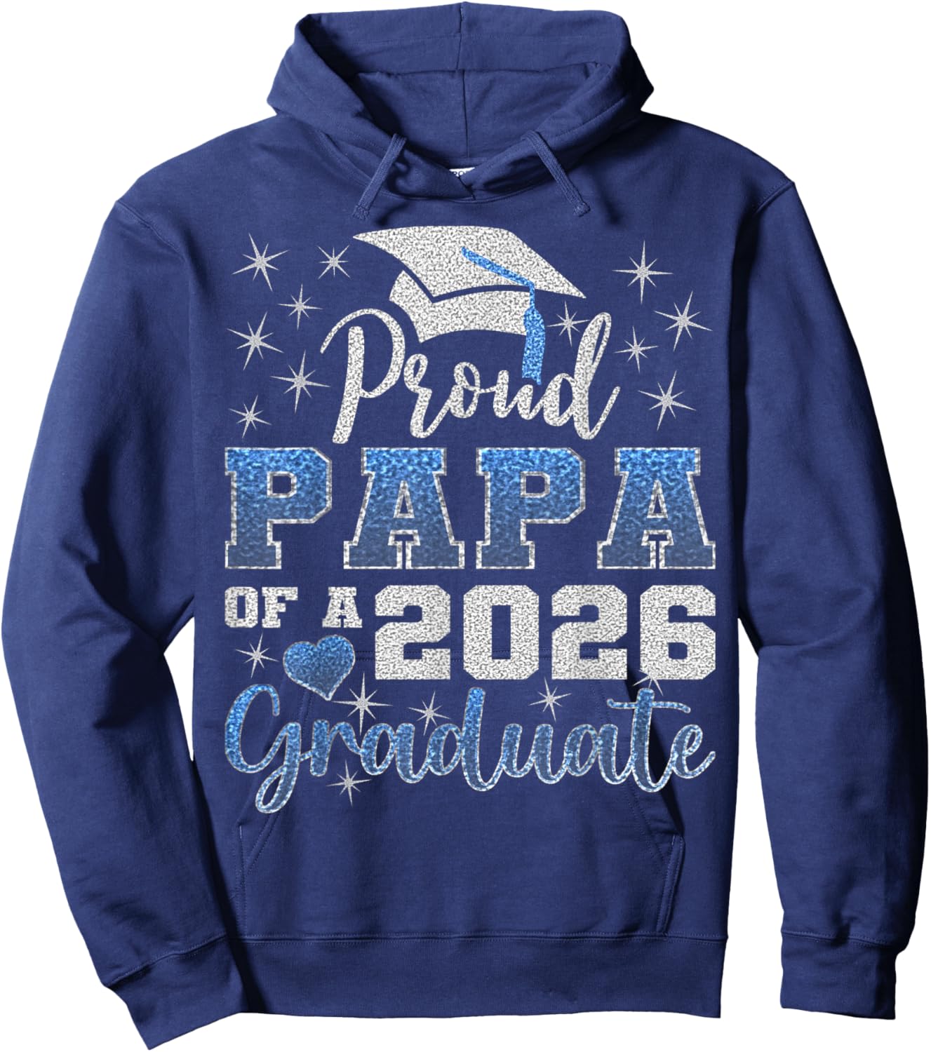 Super Proud Papa of 2026 Graduate Senior Graduation Family Hoodie - Hoodie | Navy