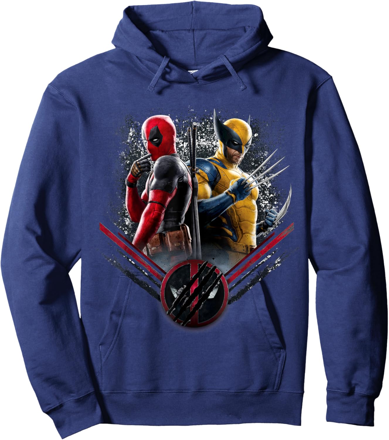 Marvel Studios Deadpool & Wolverine Side-by-Side Claw Icon Hoodie - Hoodie | Navy