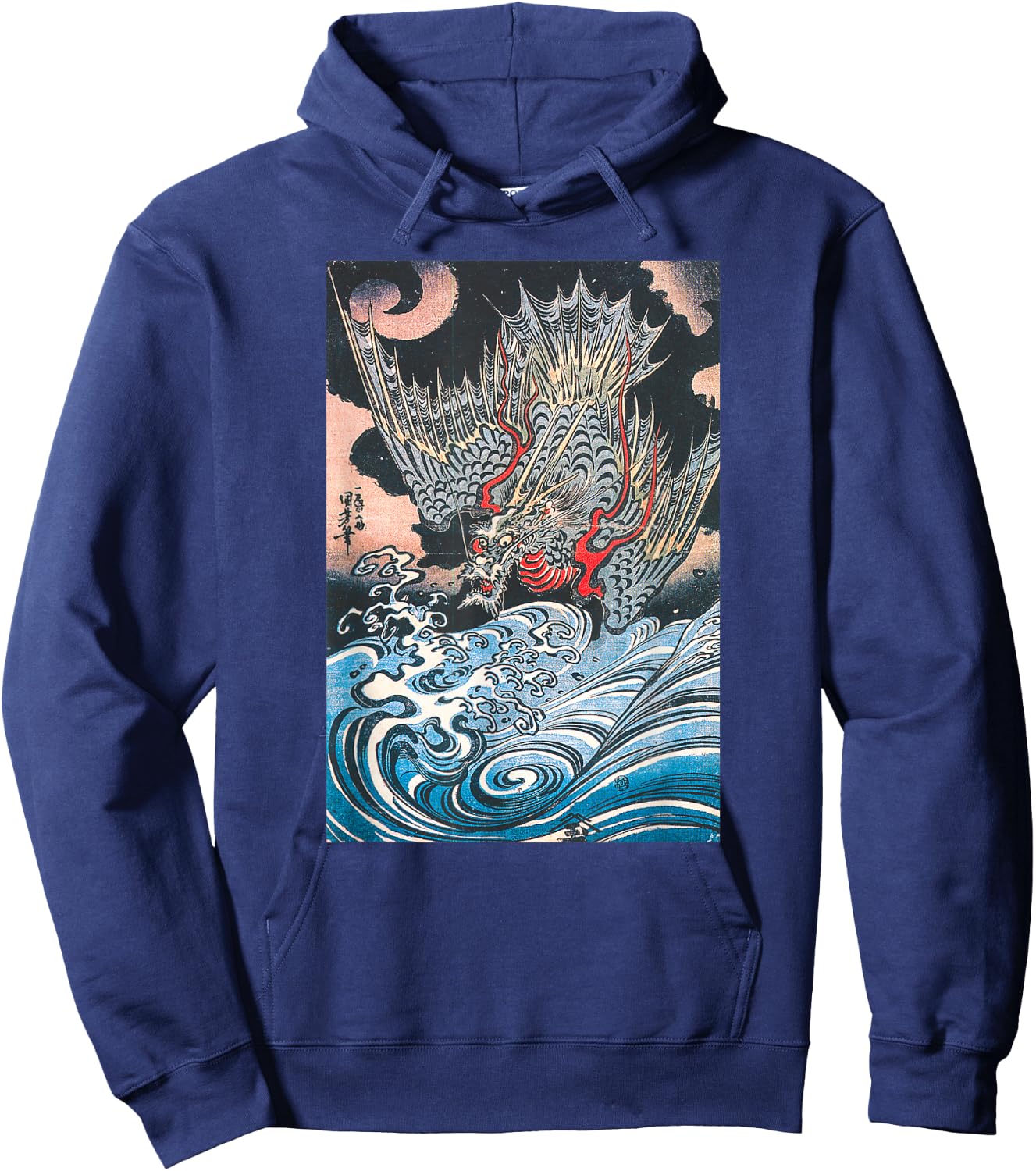 Aesthetic Japanese Vintage Streetwear Fashion Retro Graphic Hoodie - Hoodie | Navy