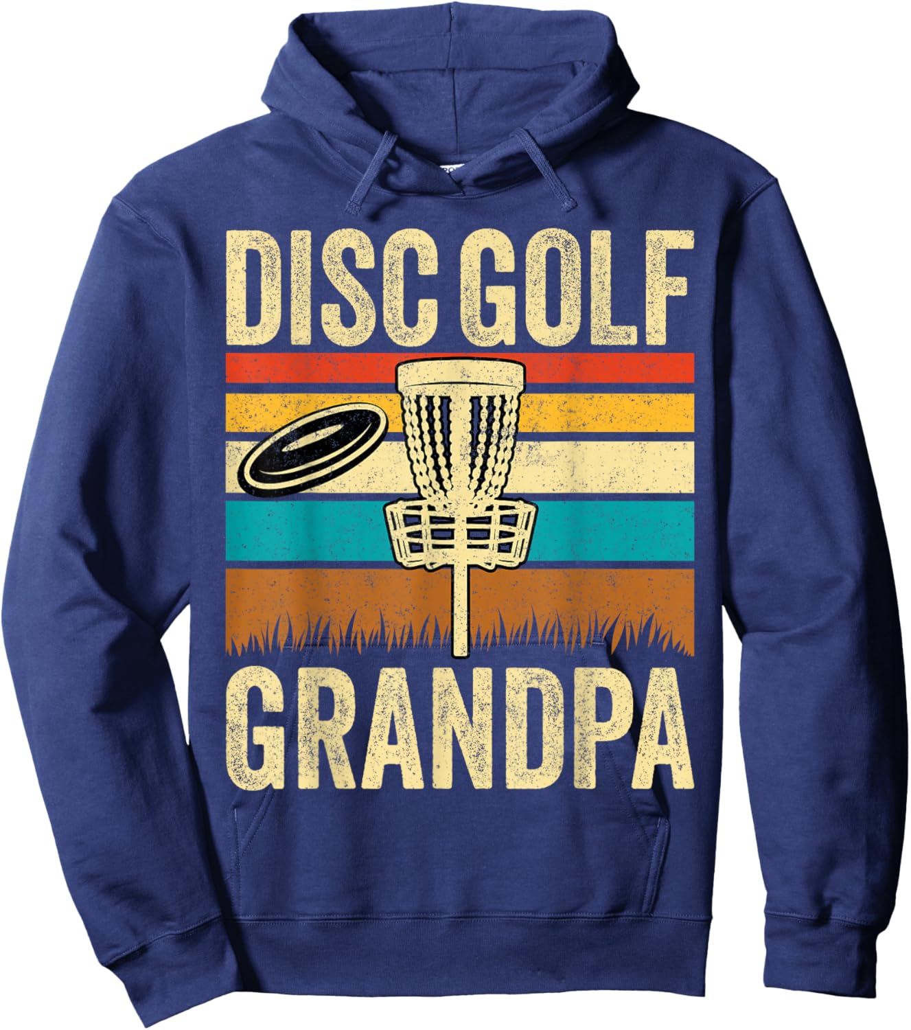 Disc Golf Grandpa - Retro Style Vintage Disc Golf Grandad Hoodie - Hoodie | Navy