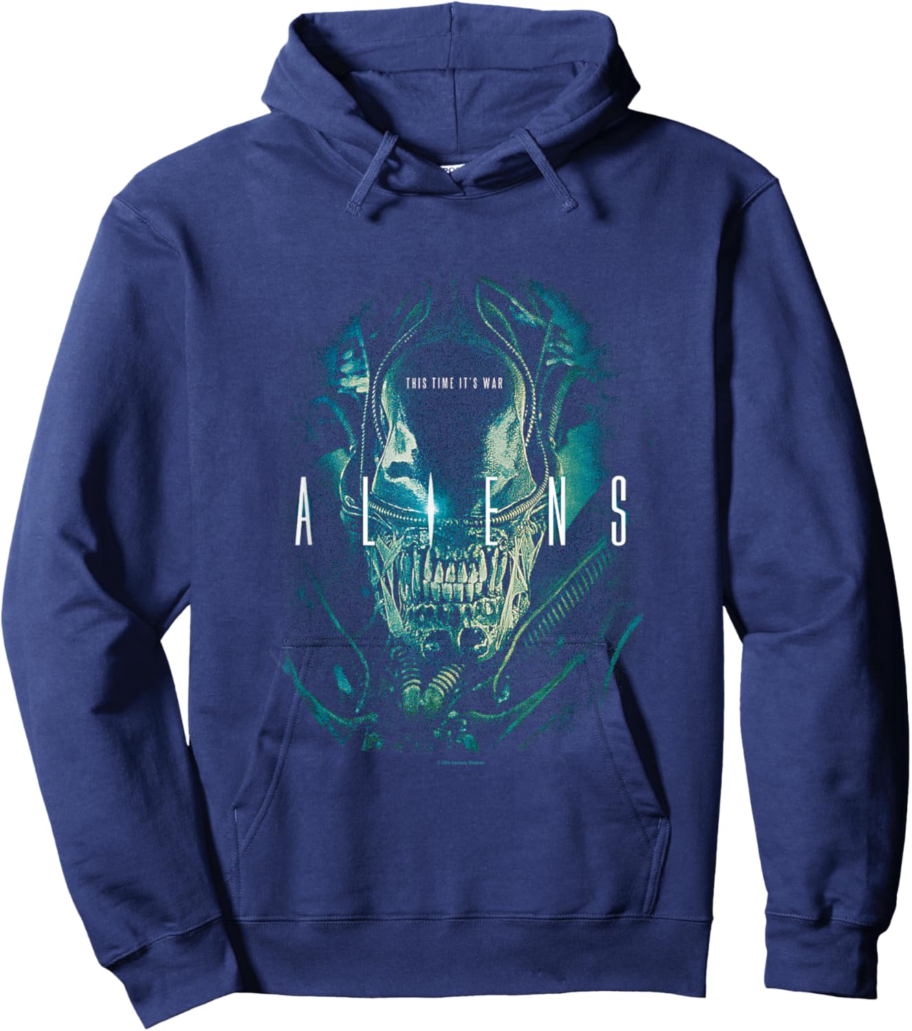 Aliens Iconic Xenomorph This Time It's War Big Chest Poster Hoodie - Hoodie | Navy
