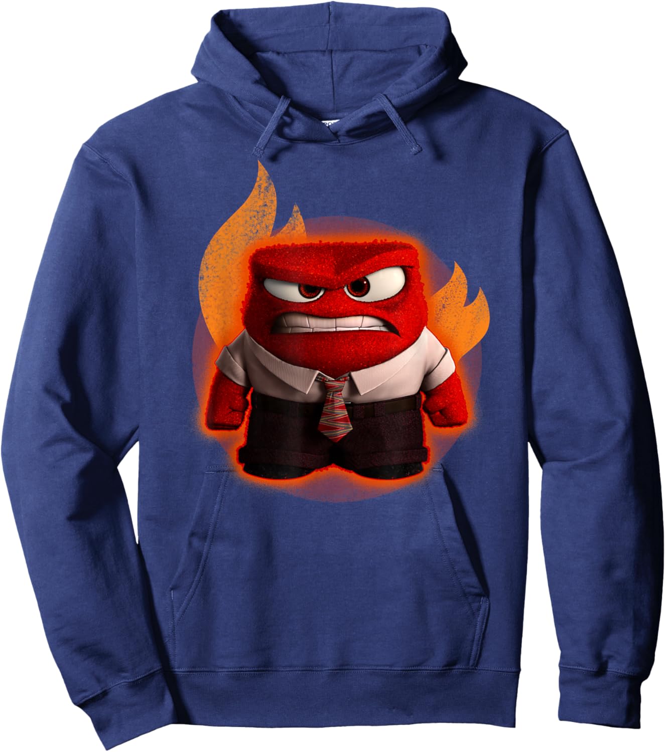 Disney Pixar Inside Out Anger Full Body Flaming Shot Hoodie - Hoodie | Navy