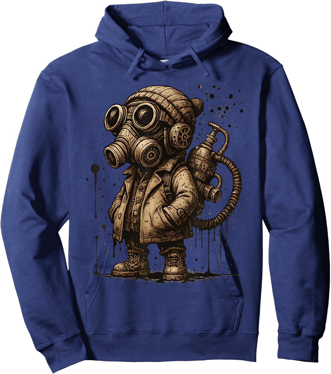 Cool Vintage Style Gas Mask Character for Kids Hoodie - Hoodie | Navy