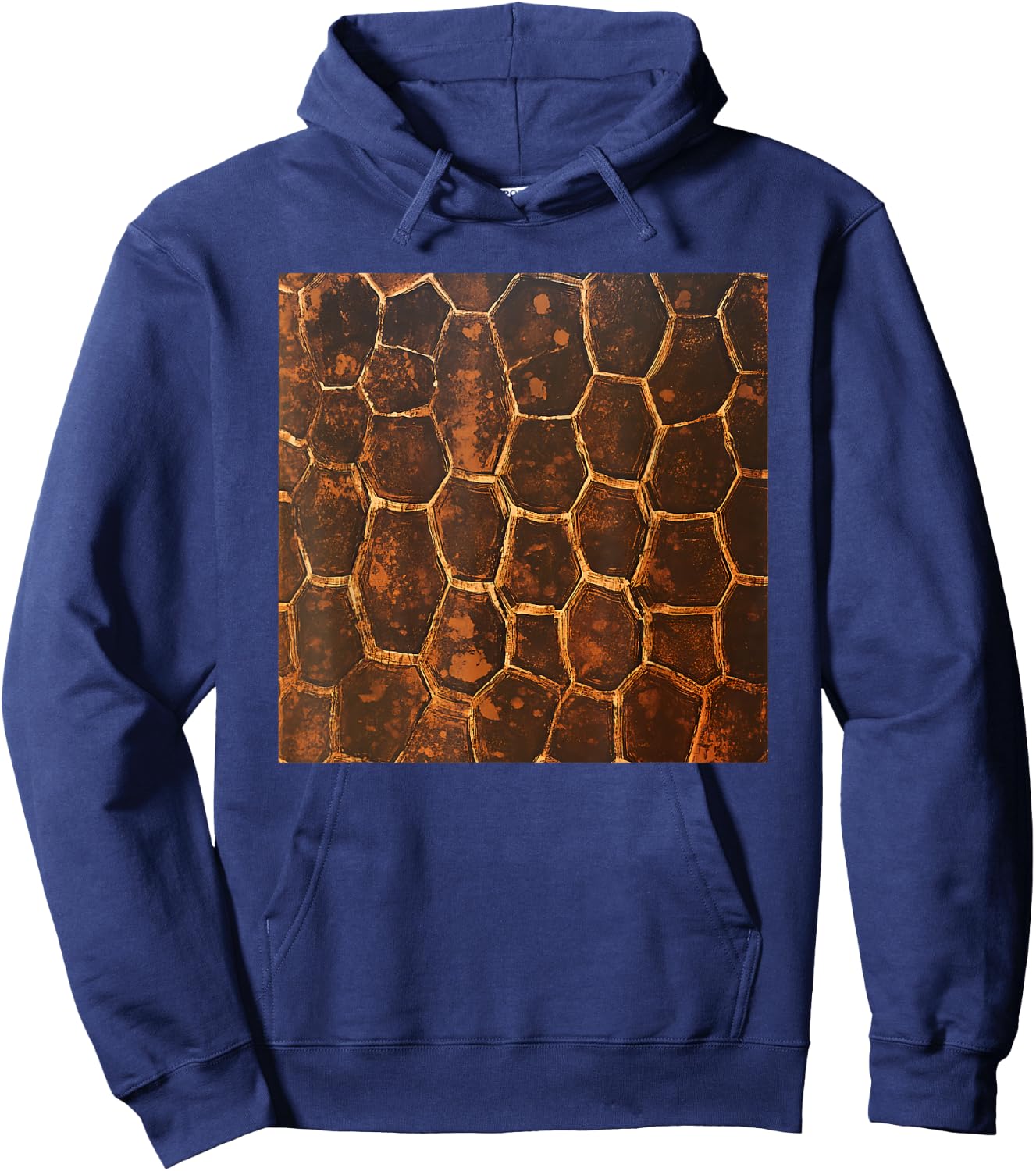 Turtle Shell Pattern Print Hoodie - Hoodie | Navy