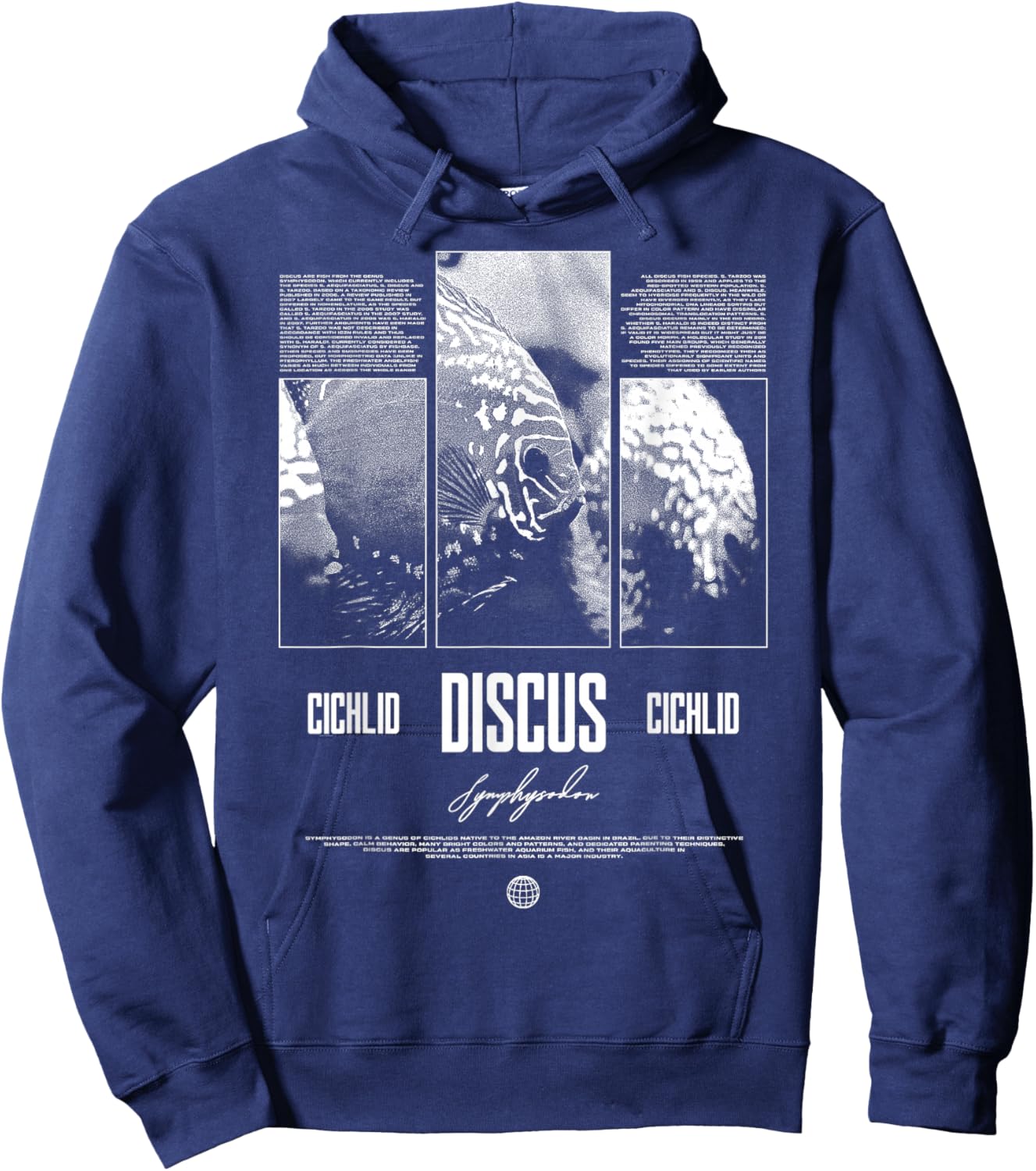 Discus Fish Cichlid Aquarium Fish Keeper , Black, S Hoodie - Hoodie | Navy