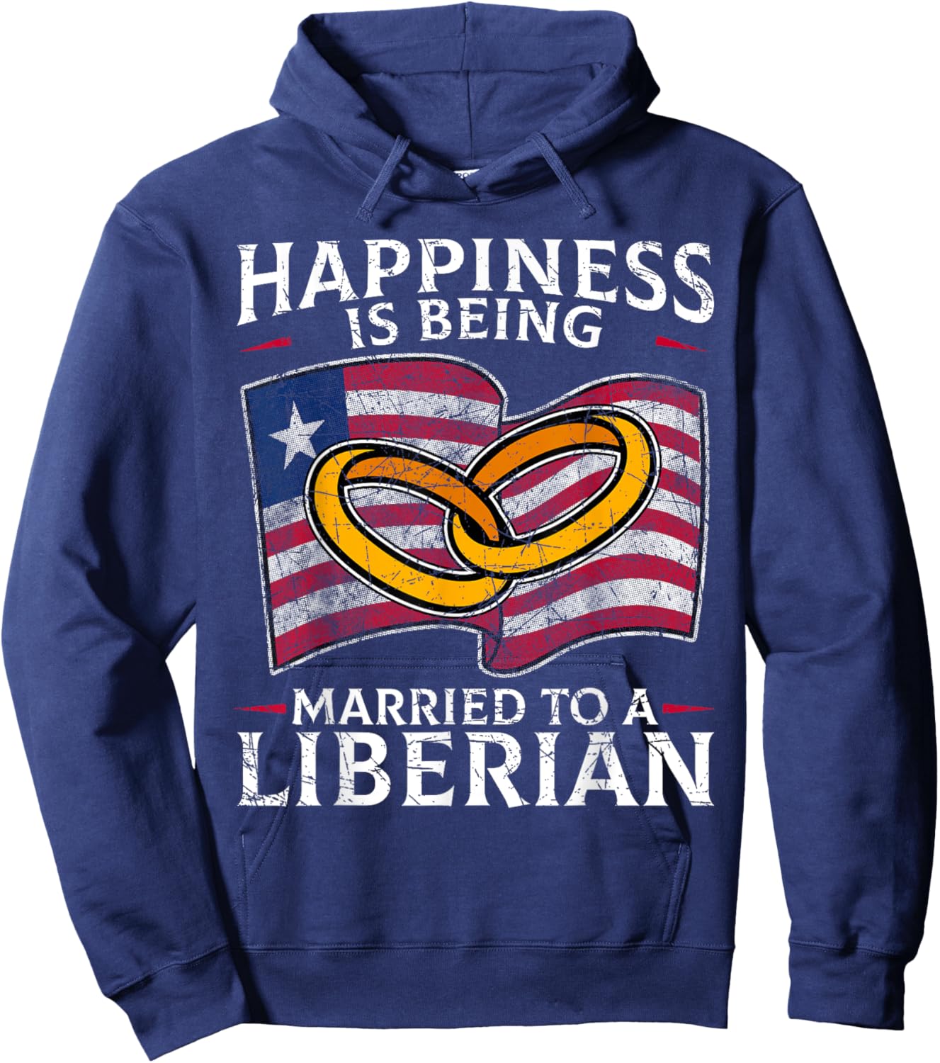 Liberian Marriage Liberia Married Wedding Heritage Flag Hoodie - Hoodie | Navy