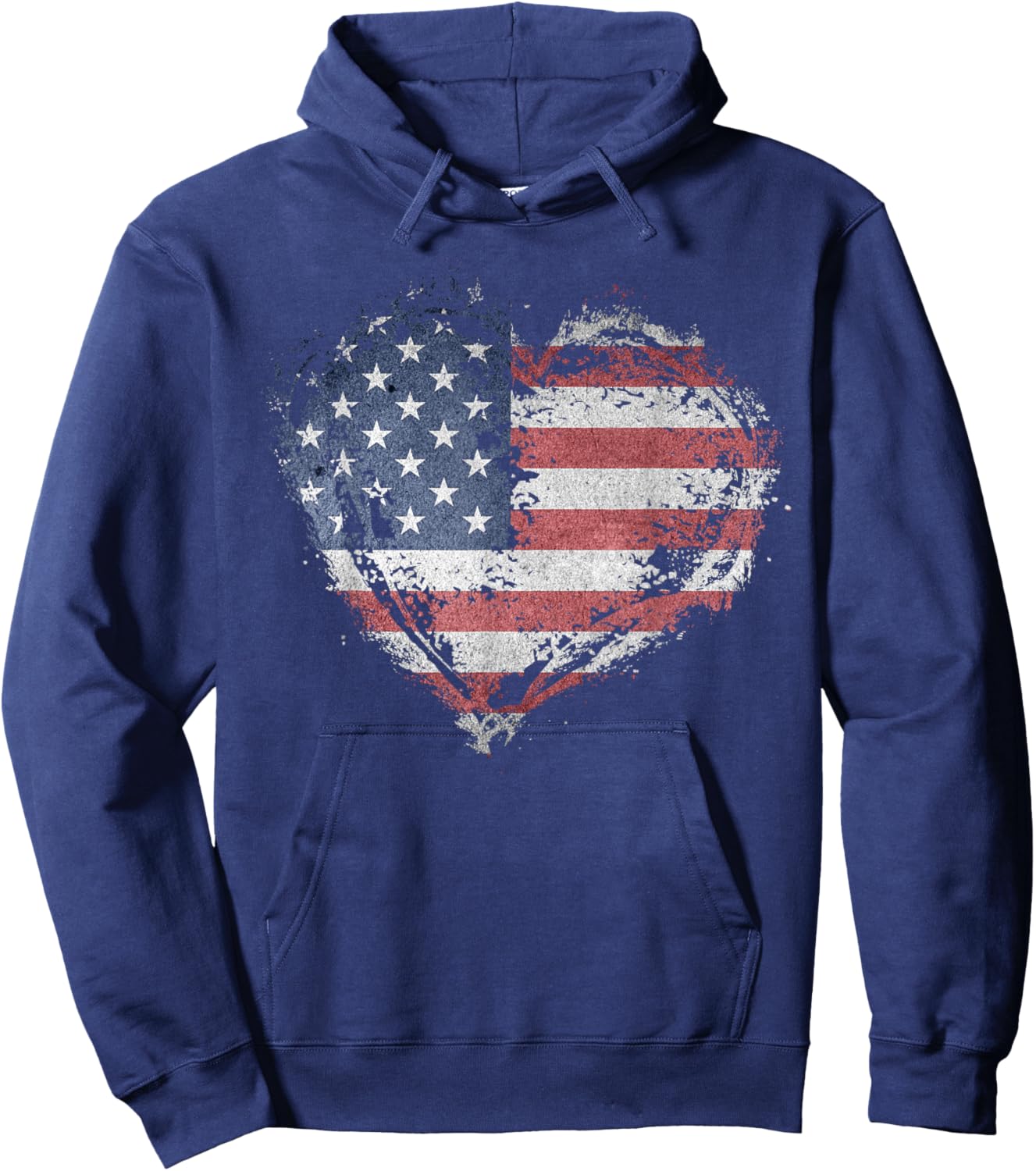 Vintage Heart Shirt American Flag USA Patriotic 4th of July Hoodie - Hoodie | Navy