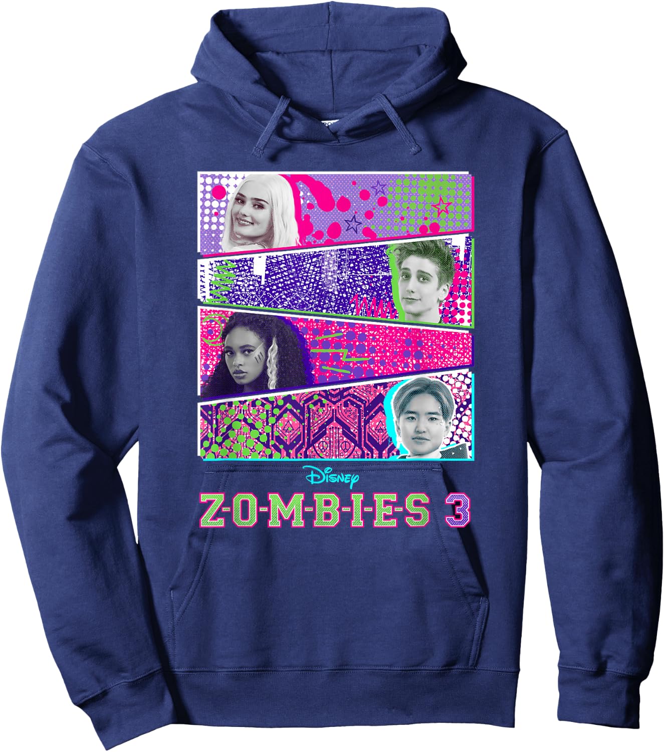 Disney Zombies 3 Panel Group Shot Hoodie - Hoodie | Navy