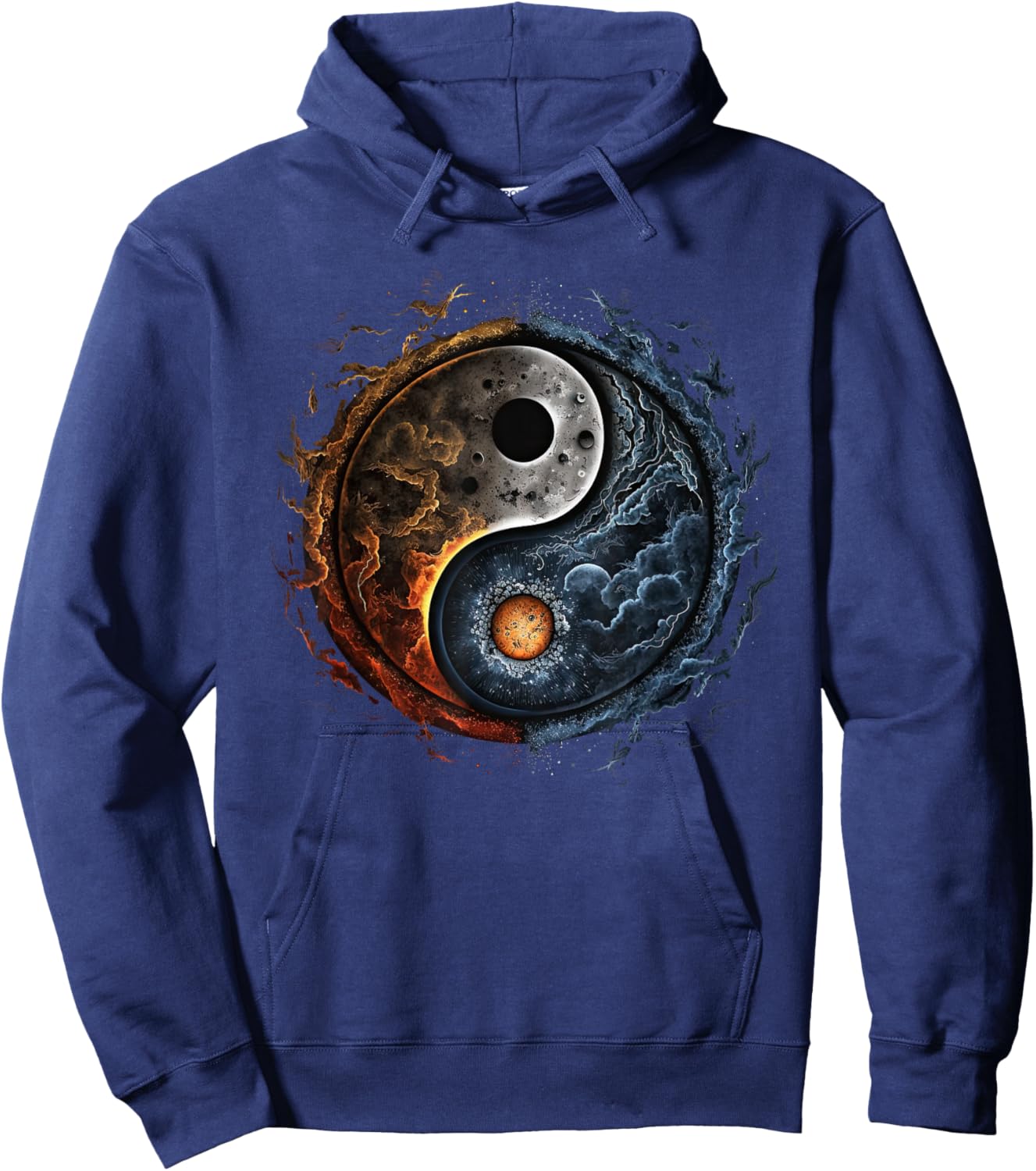 Yin Yang Cosmic Duality Art for Meditation and Peace Hoodie - Hoodie | Navy