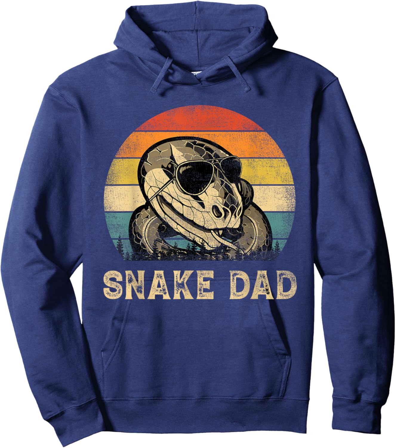 Vintage Snake Dad Snake Lovers Daddy Father's Day Hoodie - Hoodie | Navy