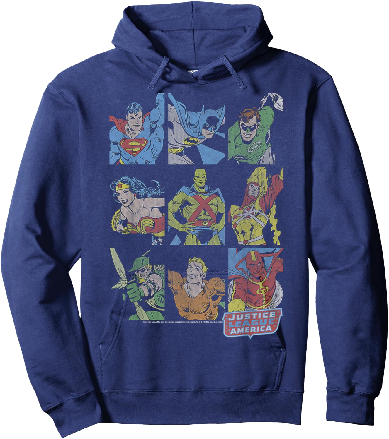 DC Comics Justice League Vintage Box Up Hoodie - Hoodie | Navy