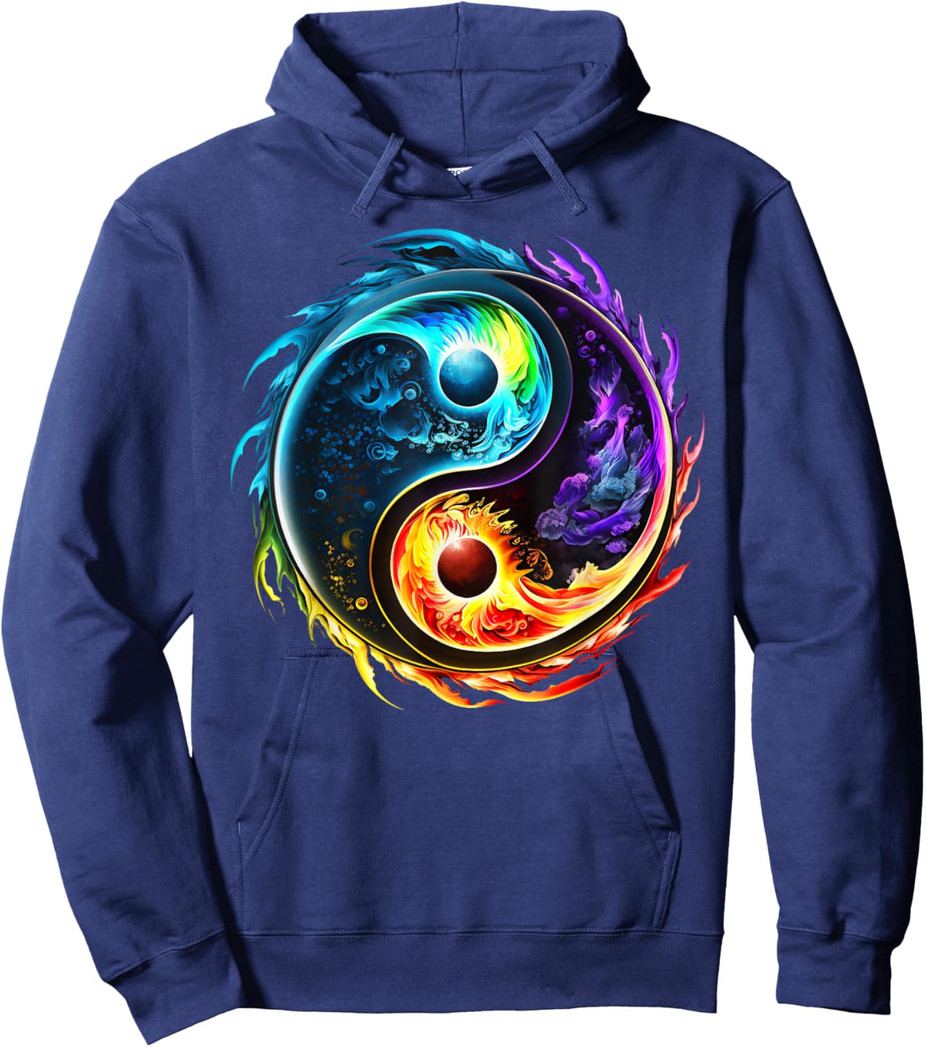 YIN YANG, Taoism, Tai chi, Qi gong, polarity, duality, yoga Hoodie - Hoodie | Navy