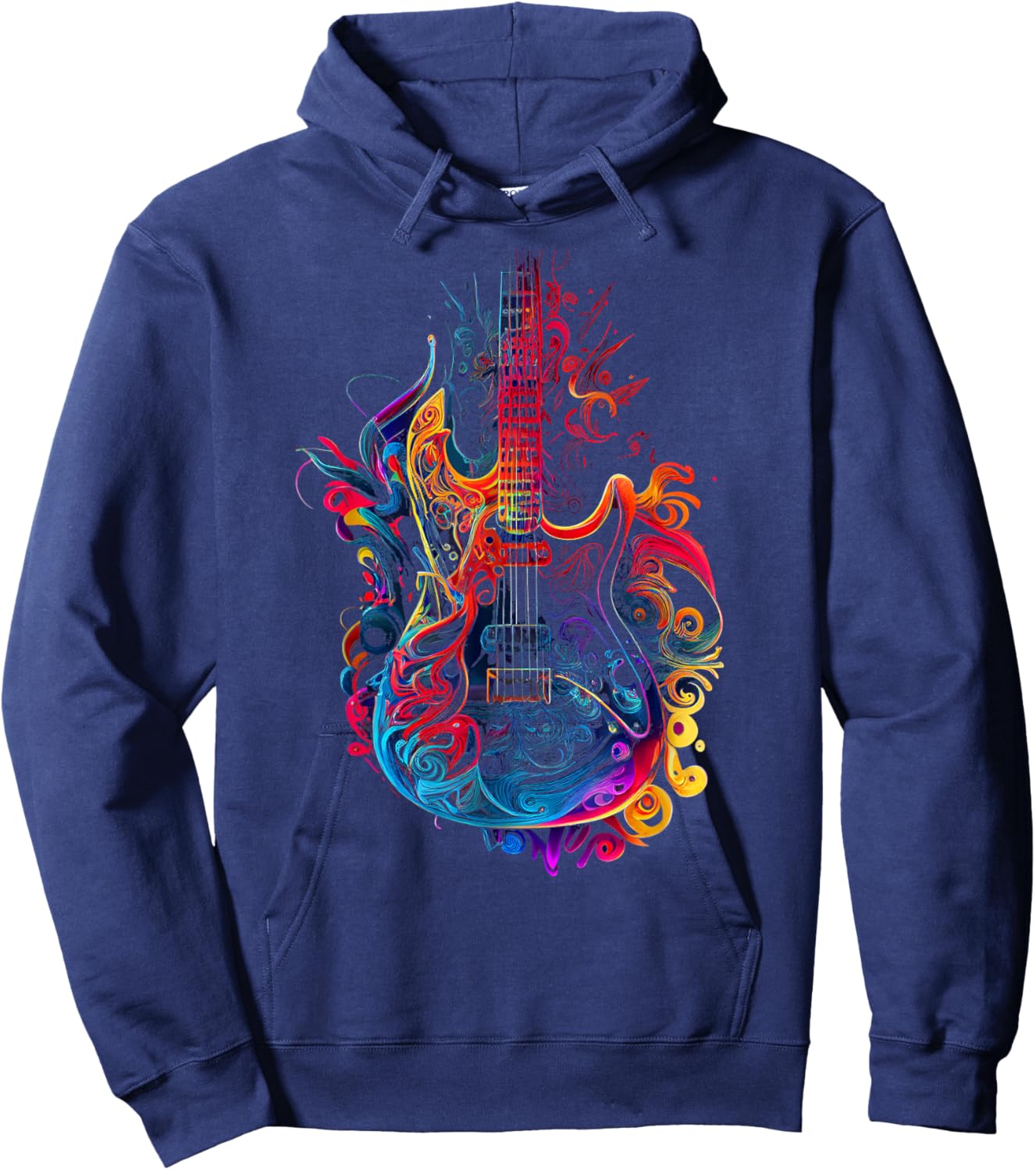 Electric Guitar Colors Colorful Musician Guitar Gift Gui Hoodie - Hoodie | Navy
