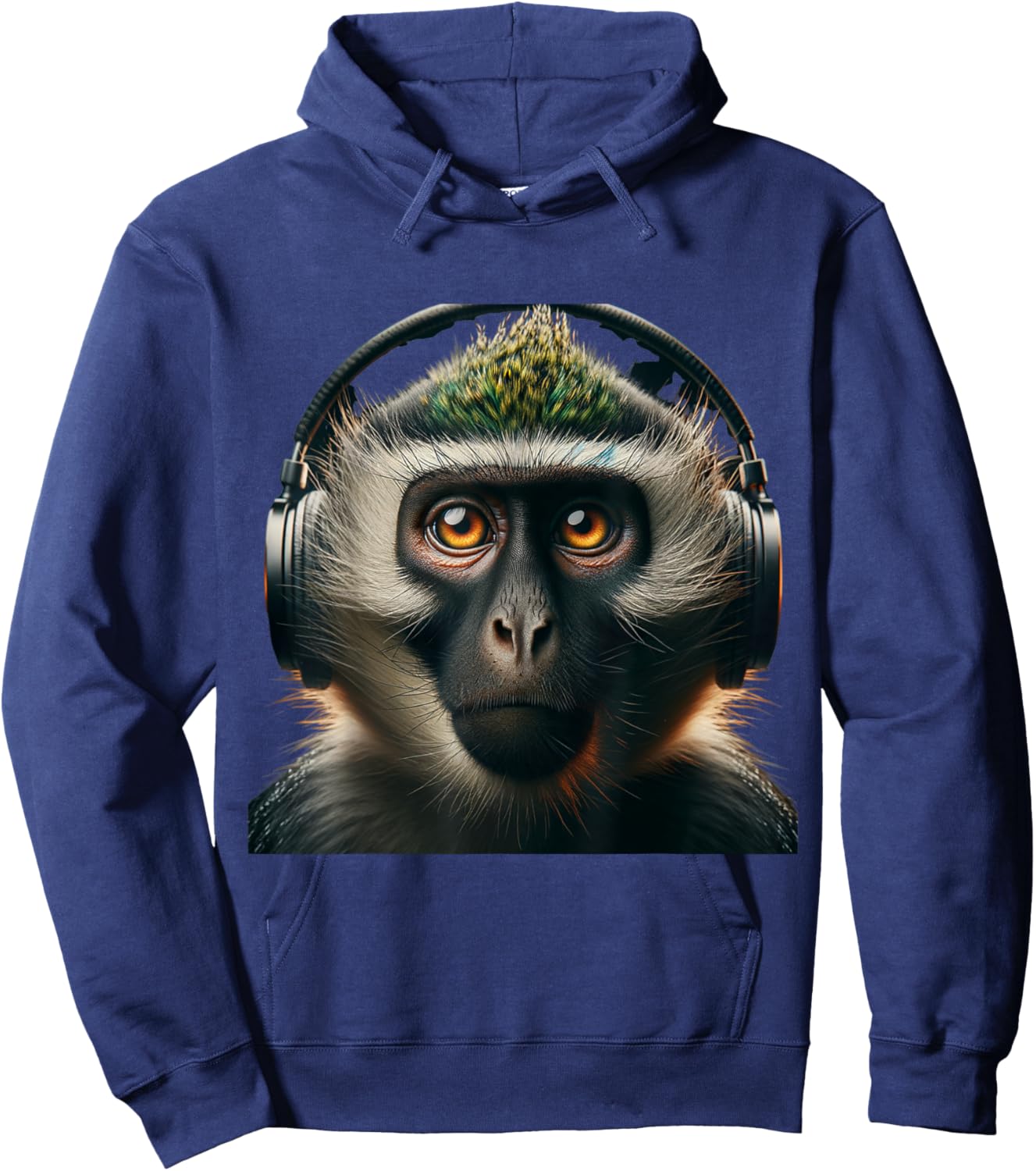 Vervet Monkey Shirt Monkey Portrait Wildlife Exotic Ape Face Hoodie - Hoodie | Navy