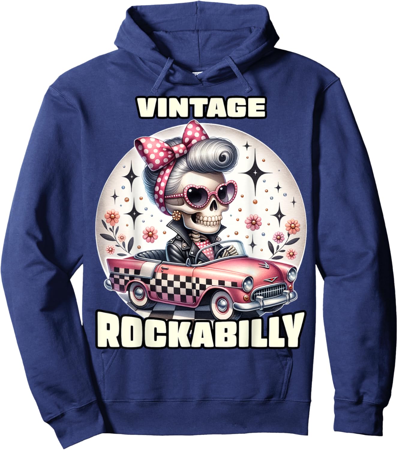 Vintage Rockabilly 50s Sock Hop Dance Doo Wop 1950s Art Hoodie - Hoodie | Navy