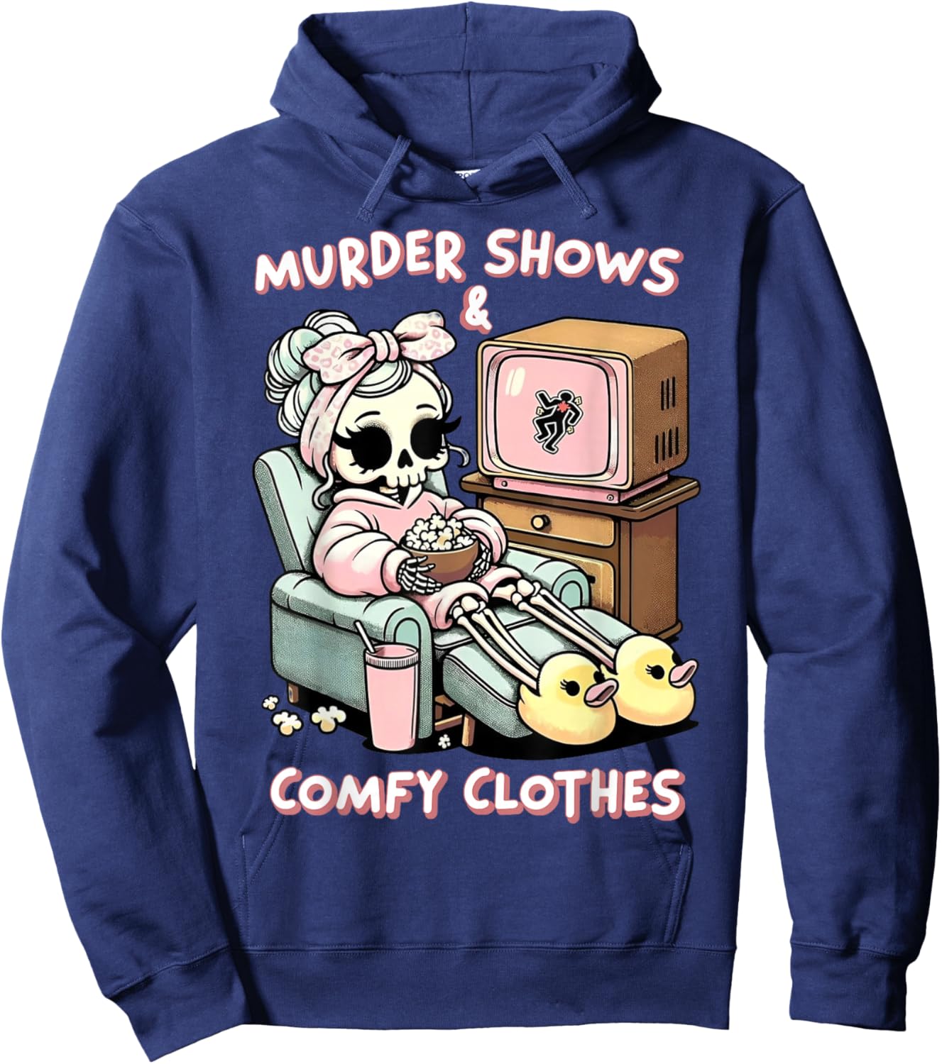 Skeleton Murder Shows & Comfy Clothes Hoodie - Hoodie | Navy