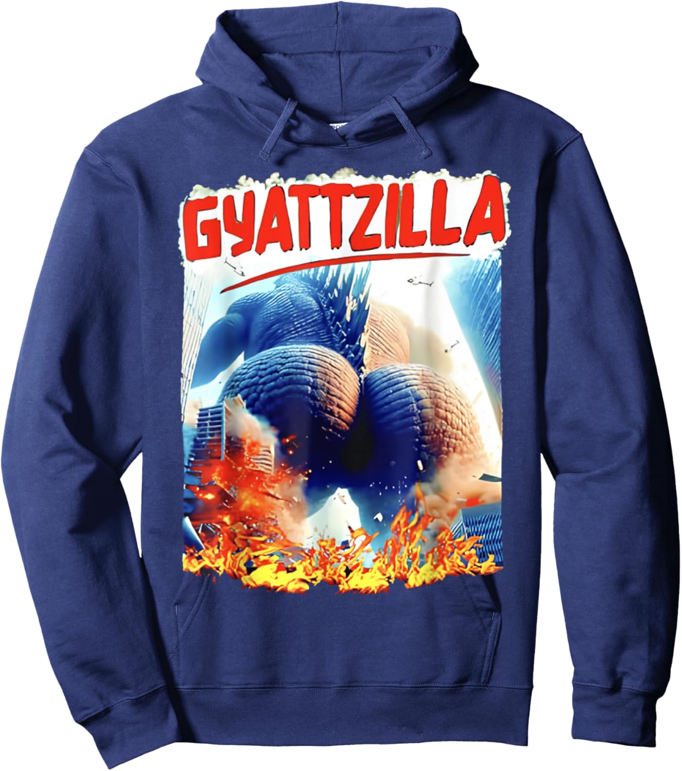 Gyatt Zilla Thic Zilla & Funny Meme Gyatt Zilla Cute Hoodie - Hoodie | Navy