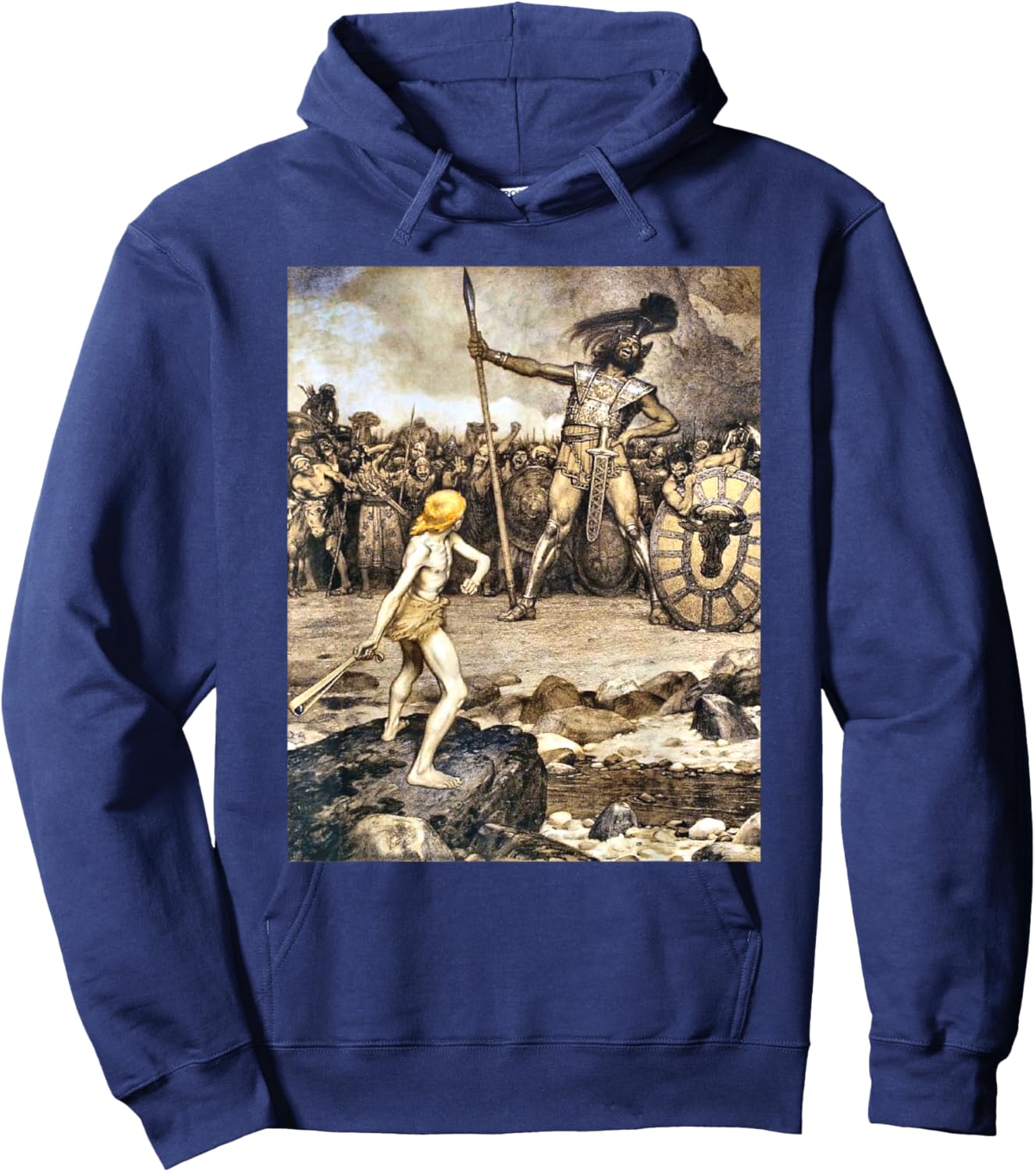 David And Goliath , Small, Black Hoodie - Hoodie | Navy