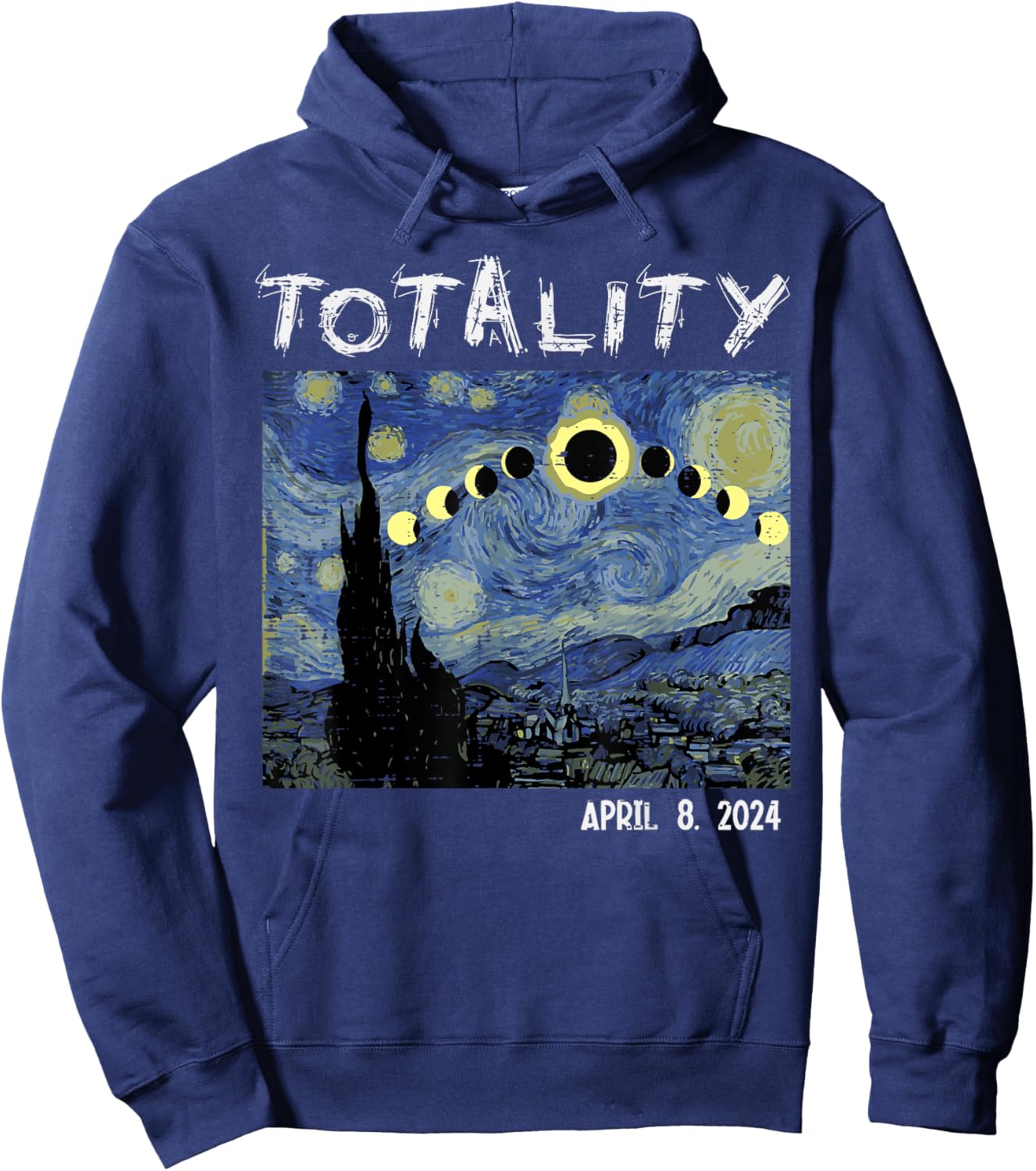 Art Solar Eclipse 2024 Totality April 8 Men Women Kids Hoodie - Hoodie | Navy