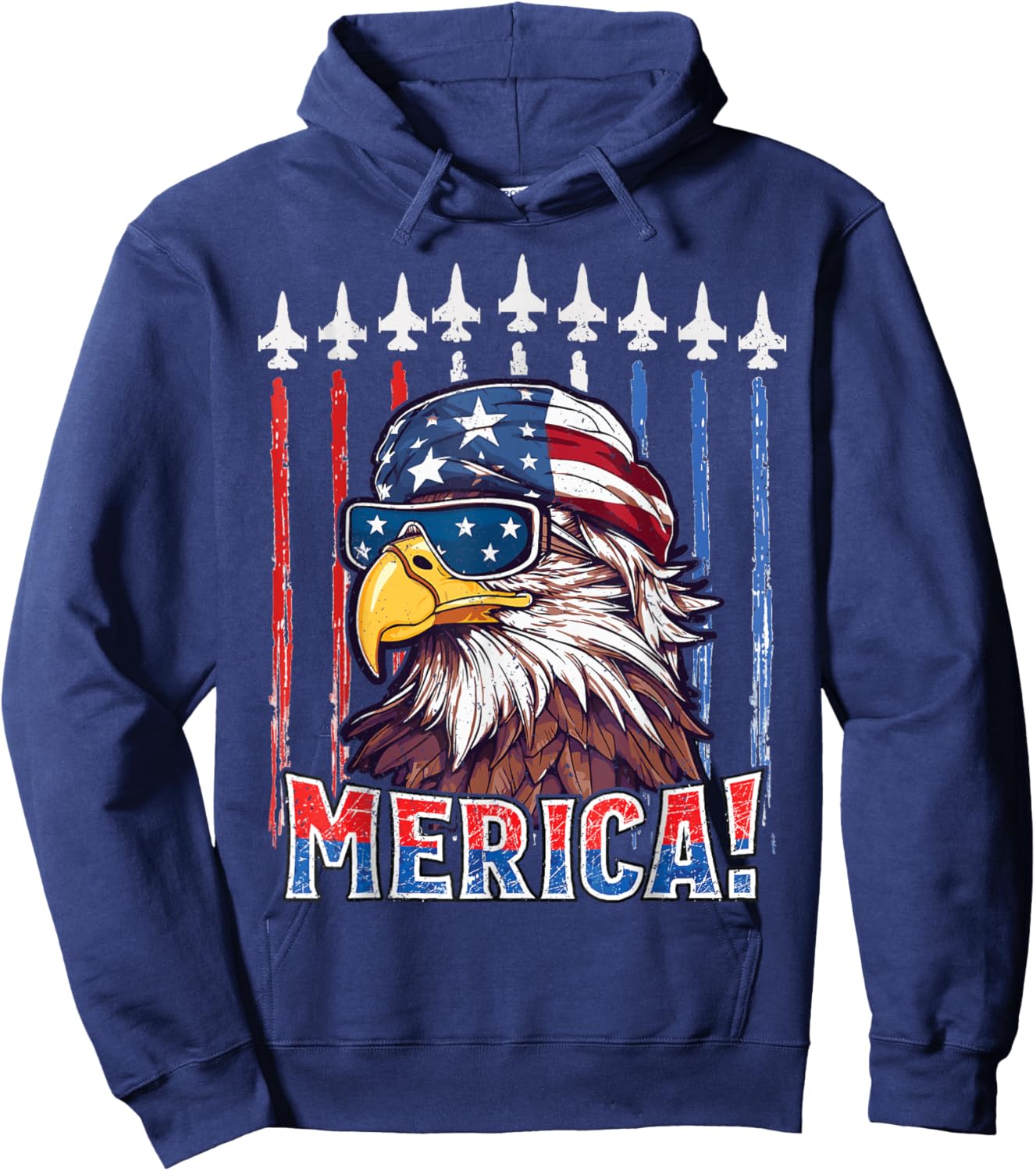 Merica Eagle 4th of july Patriotic freedom Eagle mullet Hoodie - Hoodie | Navy