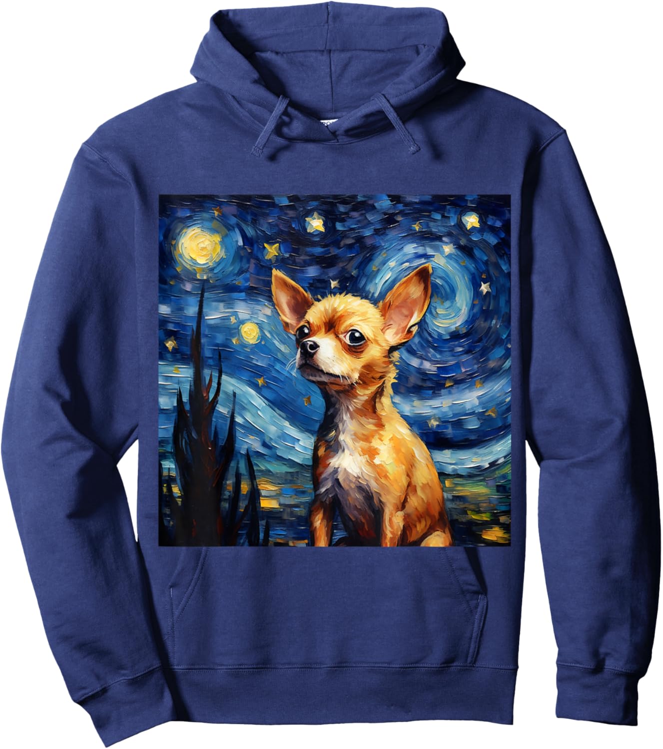 Chihuahua Starry Night - Chihuahua Hoodie - Hoodie | Navy