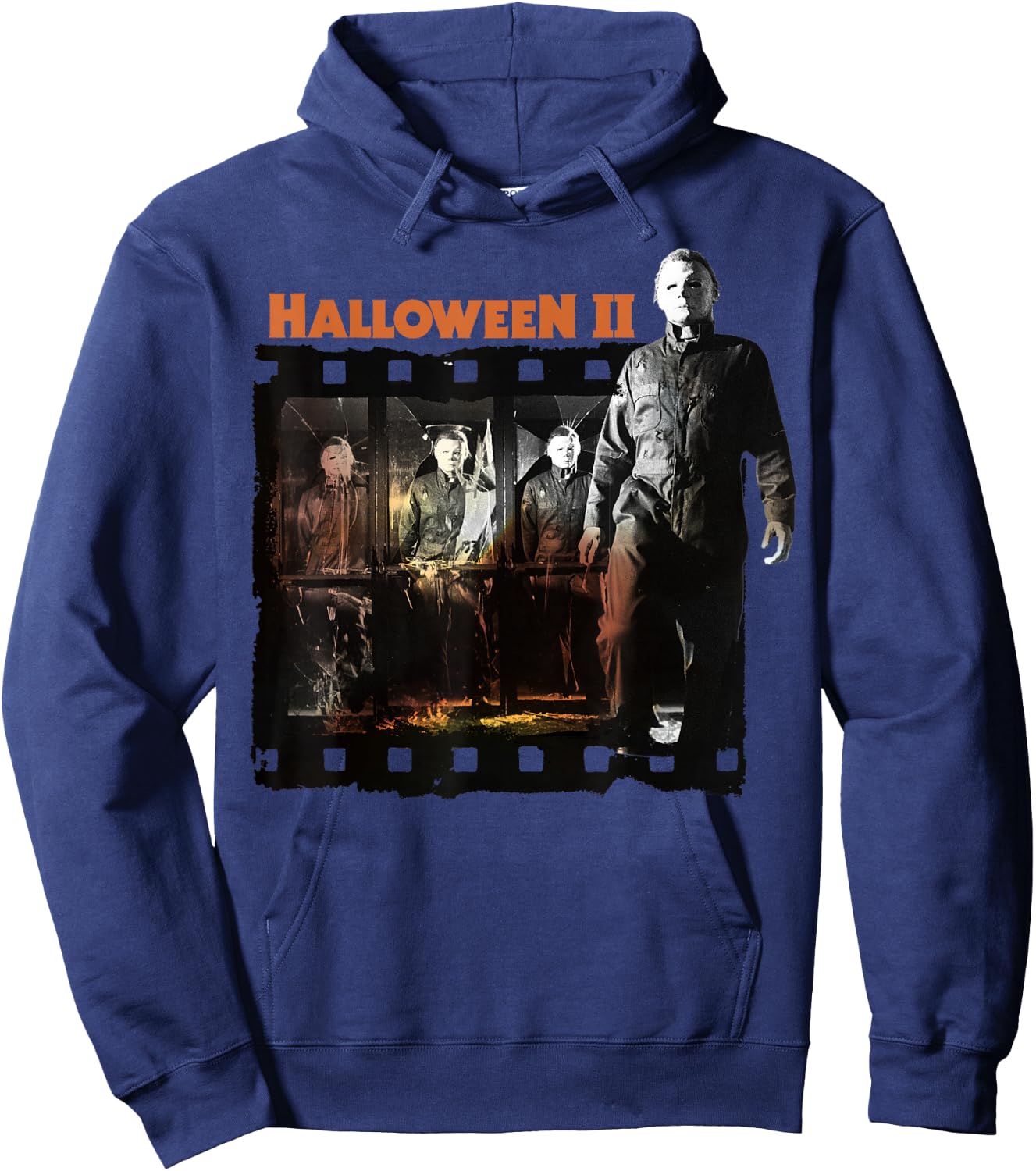 Halloween 2 Michael Myers Film Strip Poster Hoodie - Hoodie | Navy