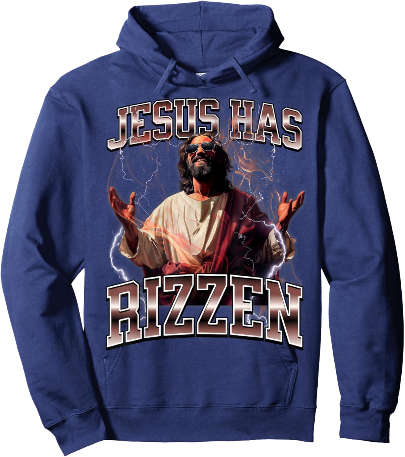 Jesus Has Rizzen Hoodie - Hoodie | Navy