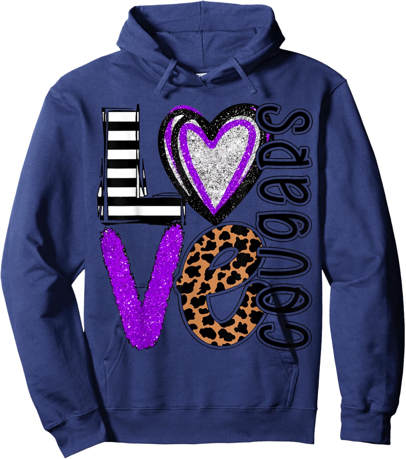 Go Cougars - School Mascot - Football Hoodie - Hoodie | Navy