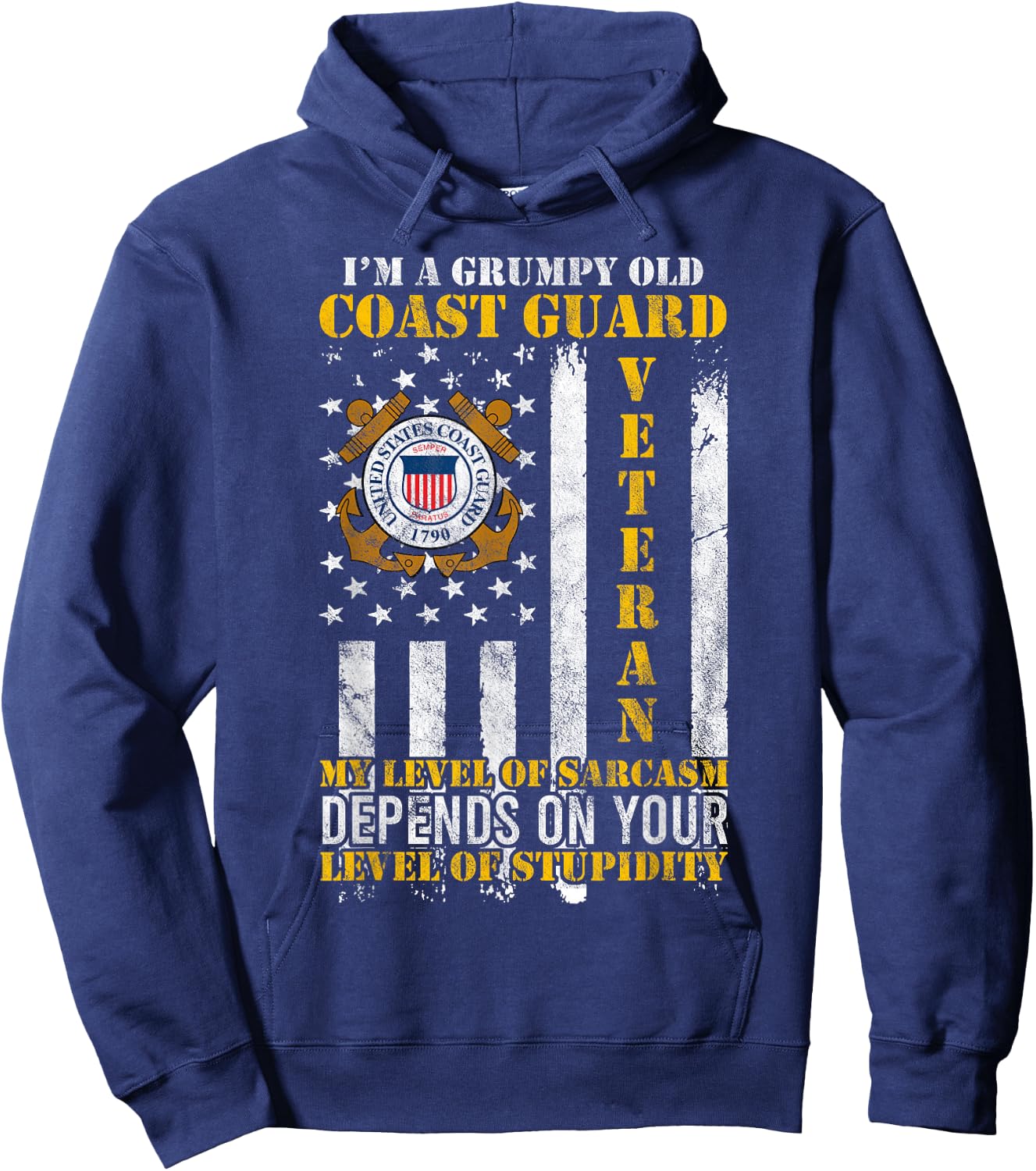 I'm a Grumpy Old Coast Guard Veteran Gift a Veteran Small Hoodie - Hoodie | Navy