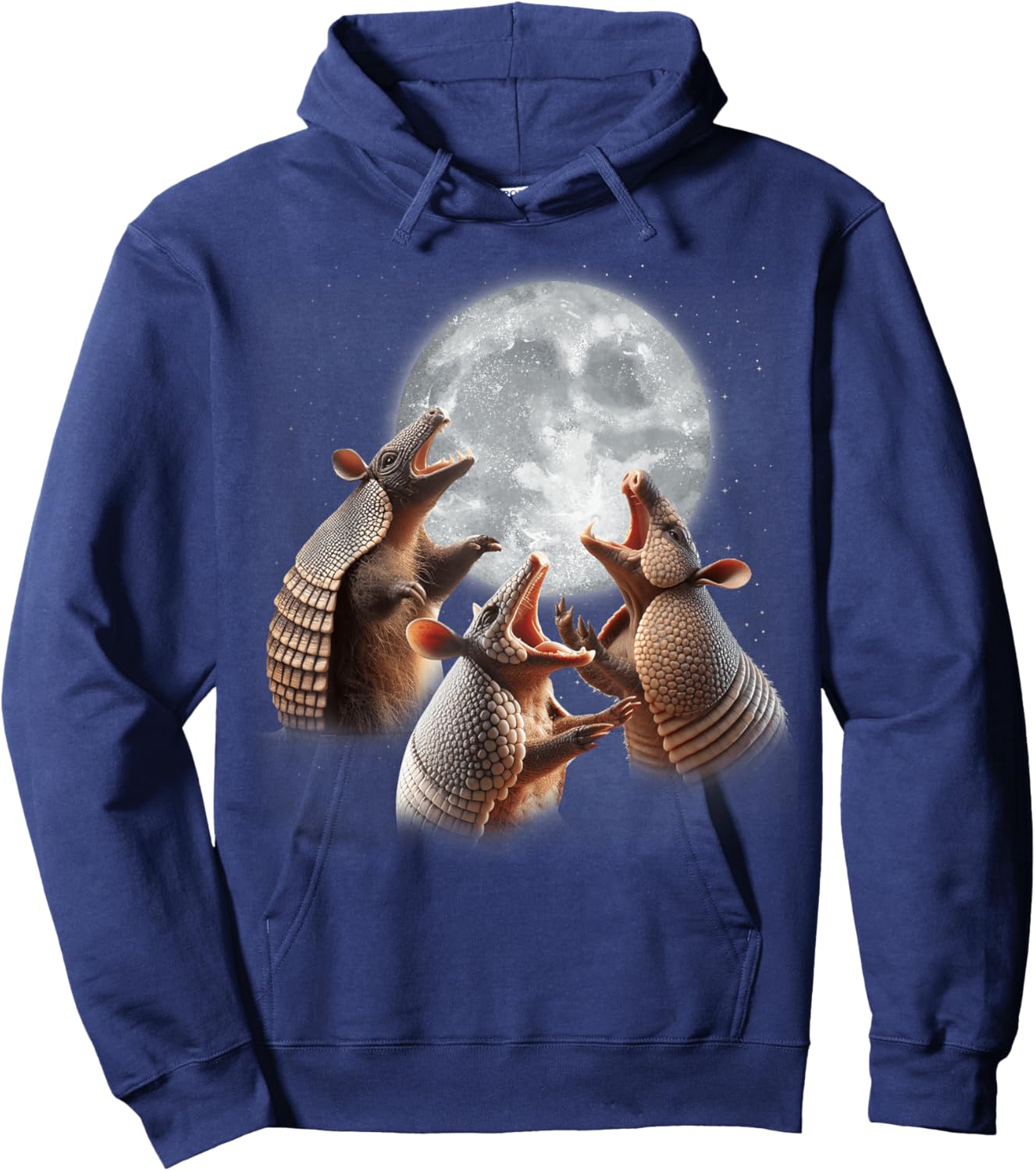 3 Armadillos Howling At The Moon Funny Armadillo Lover Kids Hoodie - Hoodie | Navy