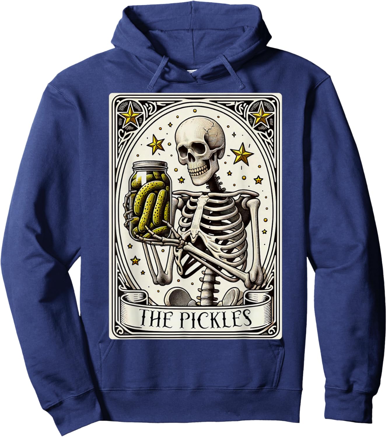 The Pickles Tarot Card Skeleton Canning Season Gardener Hoodie - Hoodie | Navy