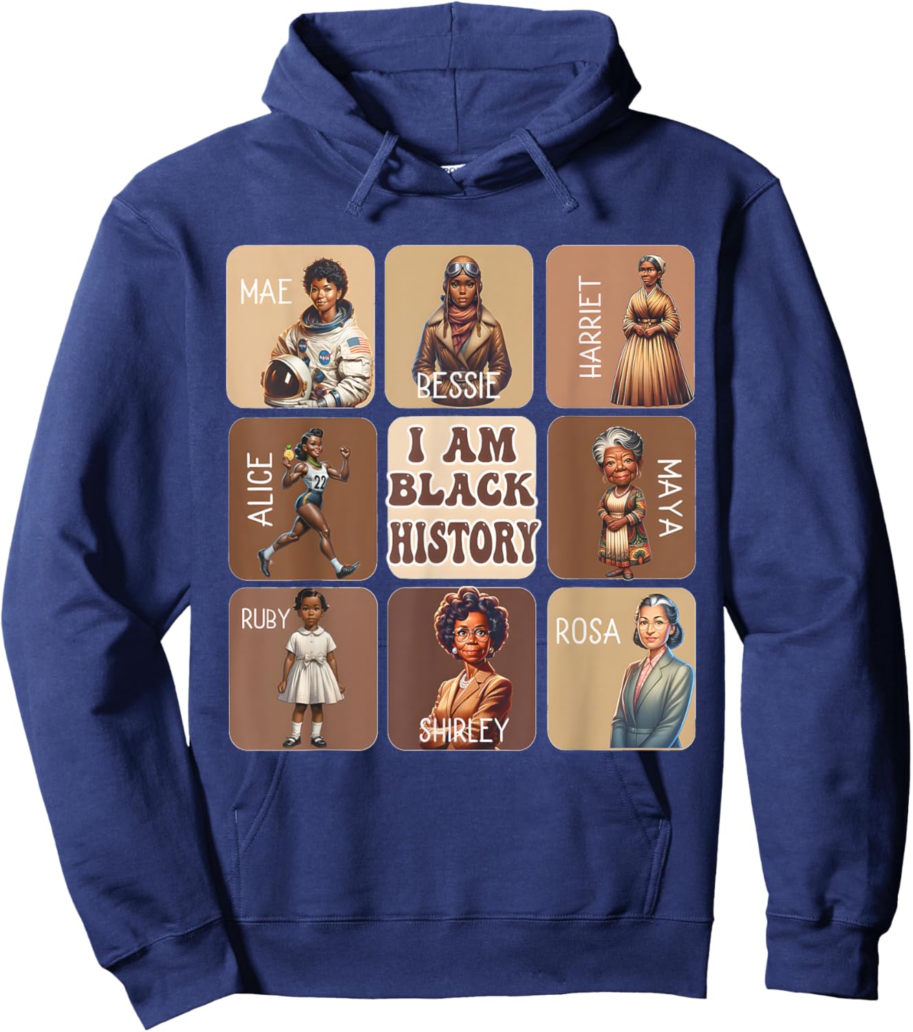 I Am Black History Month African American Pride Celebration Hoodie - Hoodie | Navy
