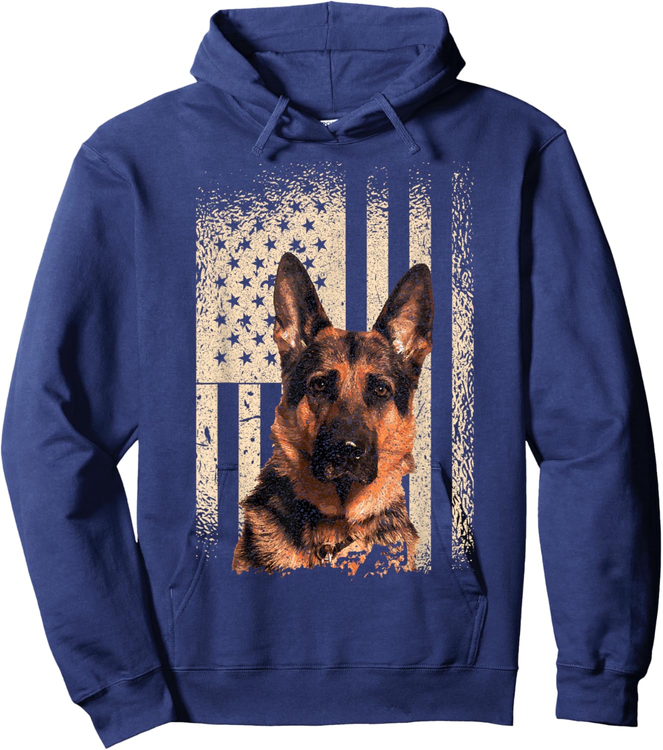 German Shepherd Dog USA Men Woman Patriotic Memorial Hoodie - Hoodie | Navy